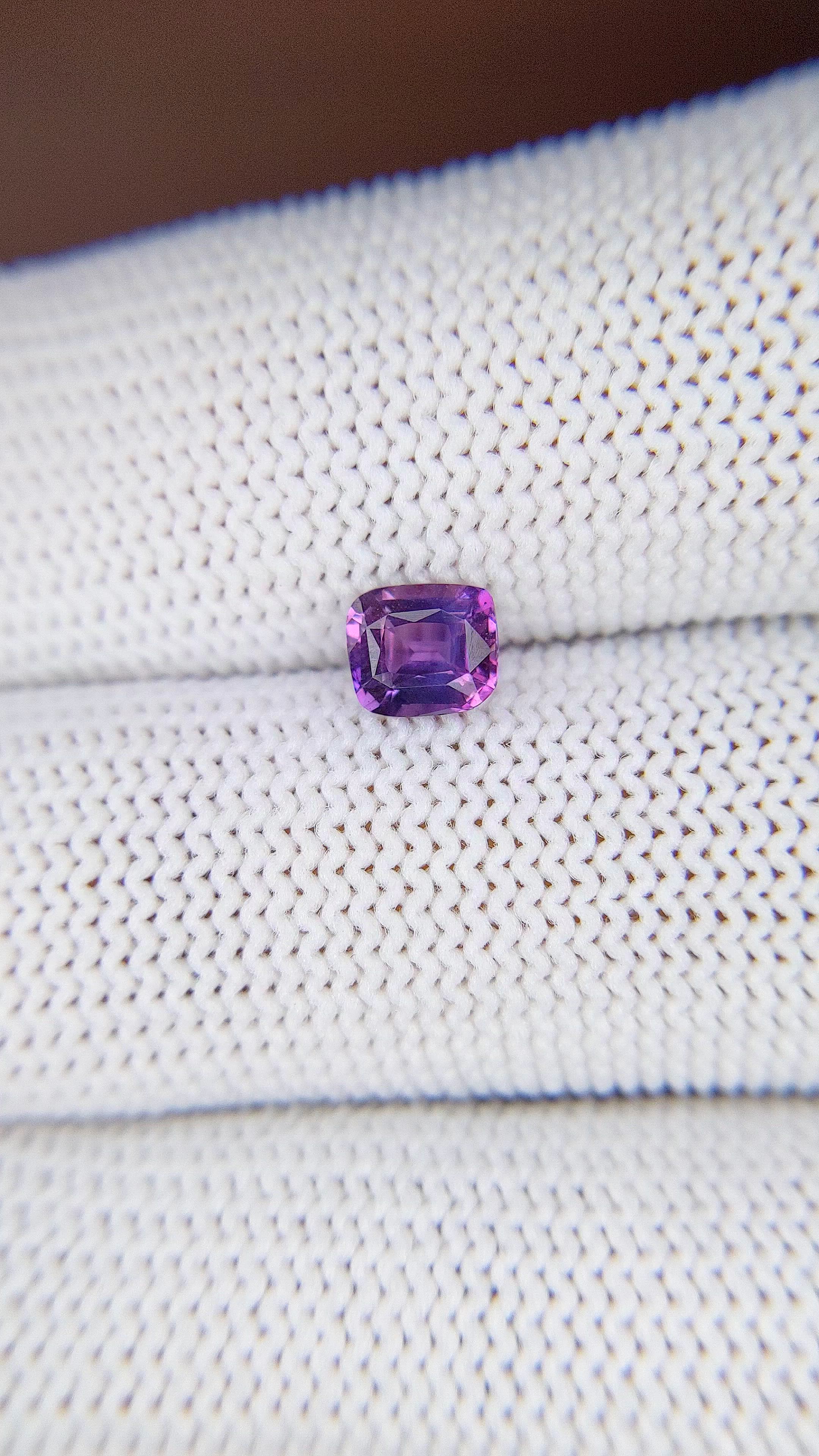 0.68 Ct. Purple Sapphire from Tanzania Size Video