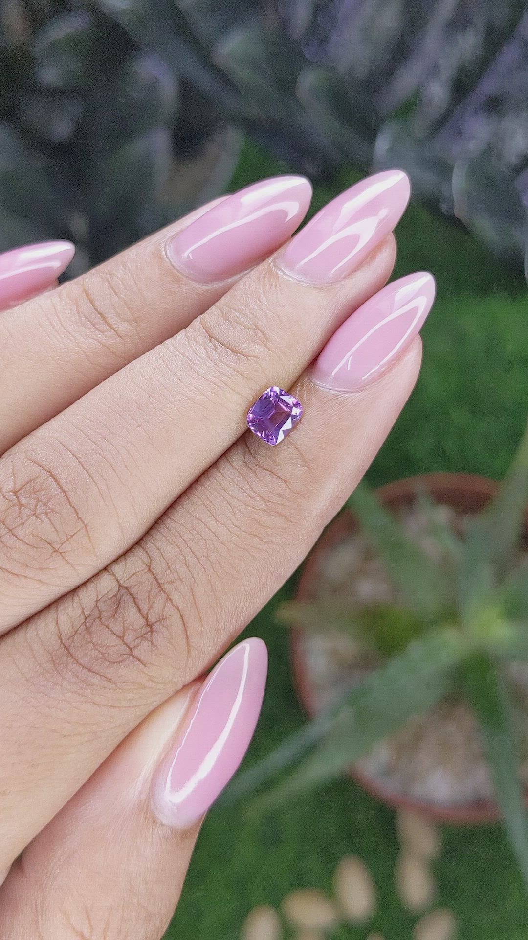 0.68 Ct. Purple Sapphire from Tanzania Size Video