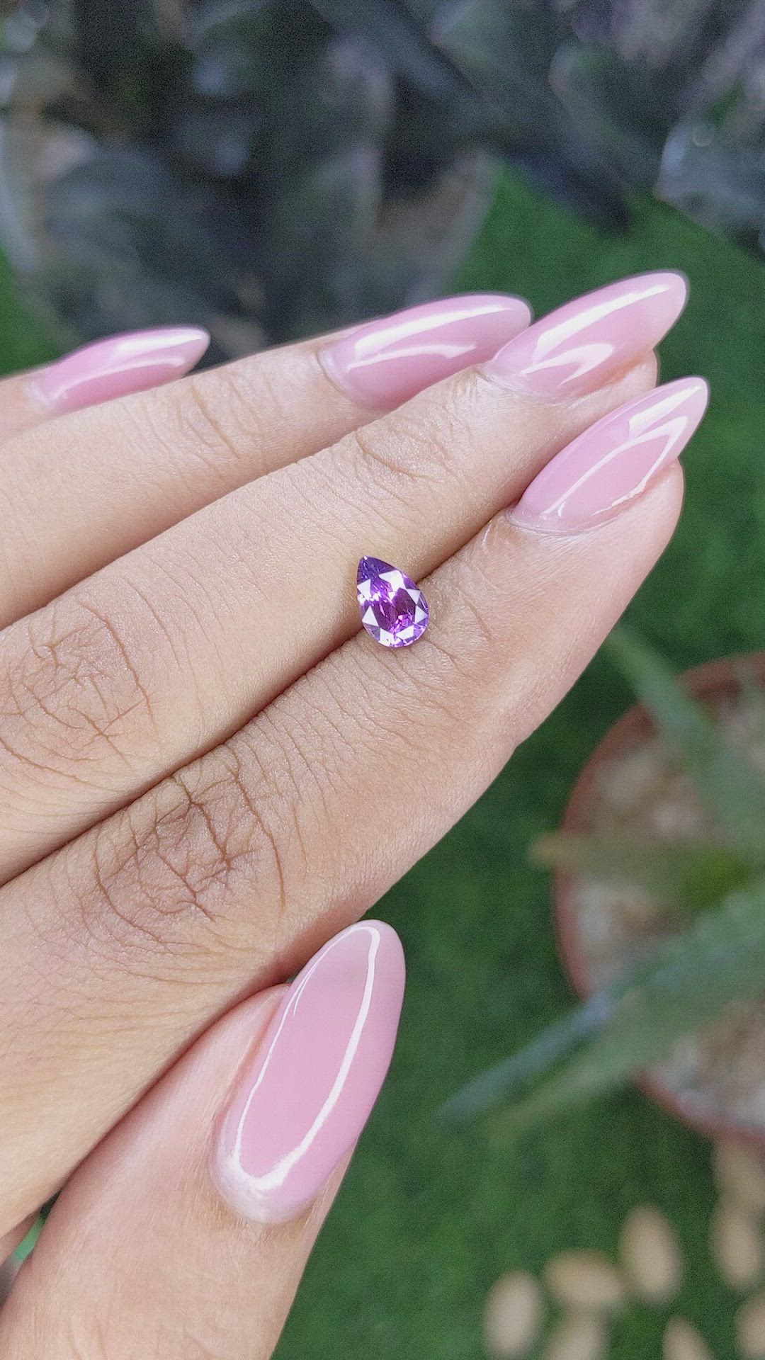 0.74 Ct. Purple Sapphire from Tanzania Size Video
