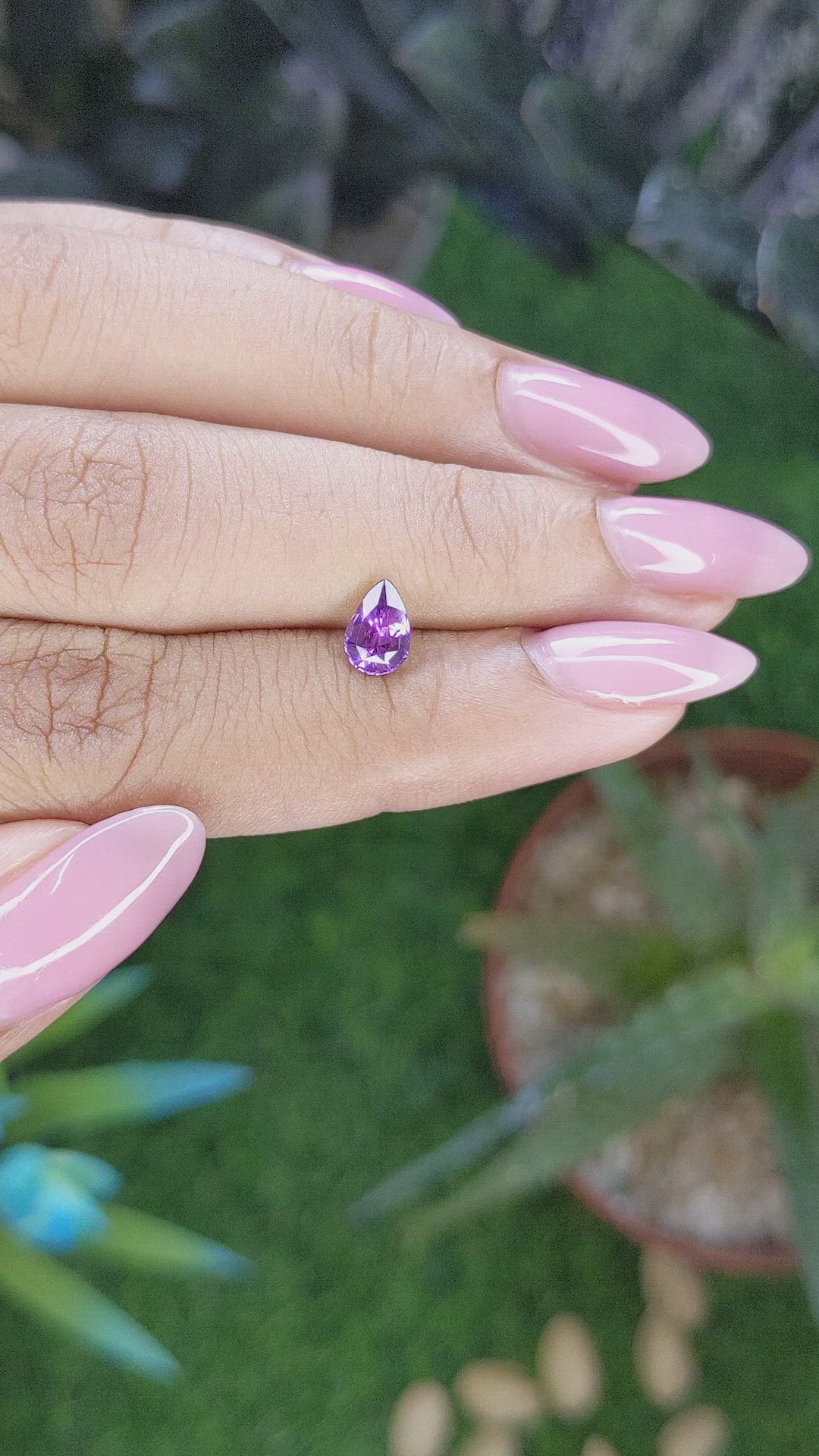 0.74 Ct. Purple Sapphire from Tanzania Size Video