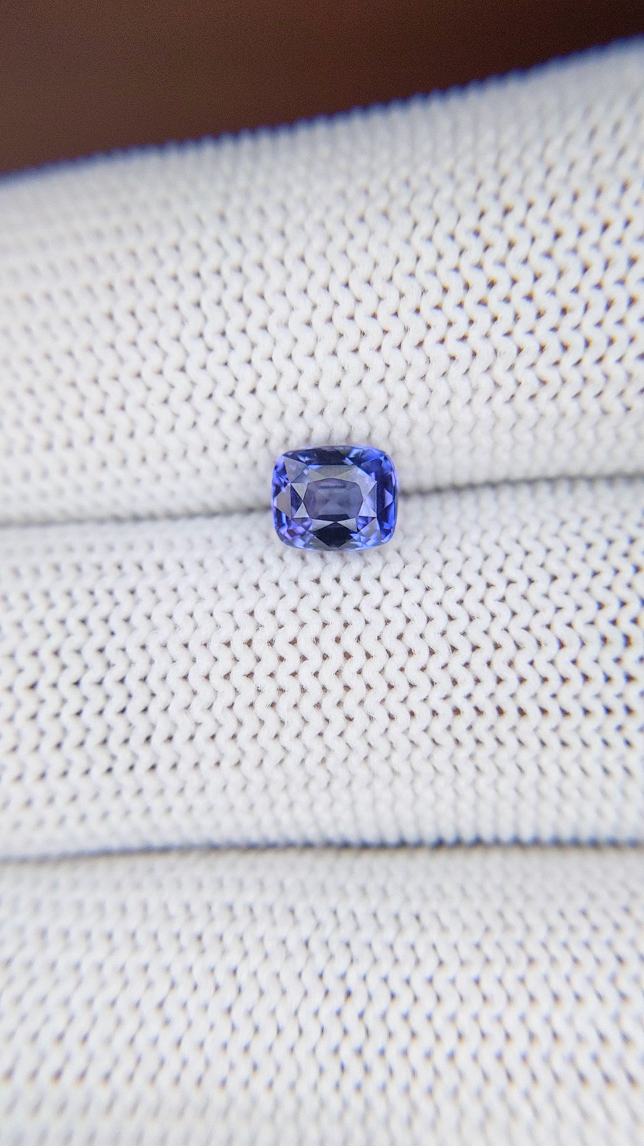 0.94 Ct. Purplish Blue Sapphire from Tanzania Size Video