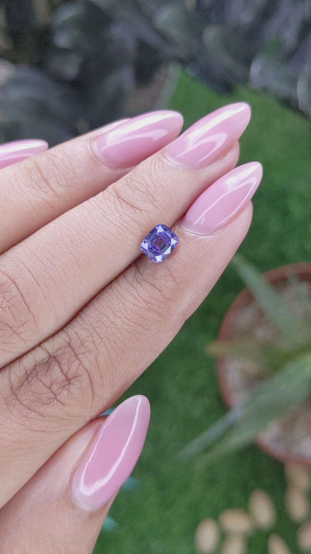 0.94 Ct. Purplish Blue Sapphire from Tanzania Size Video
