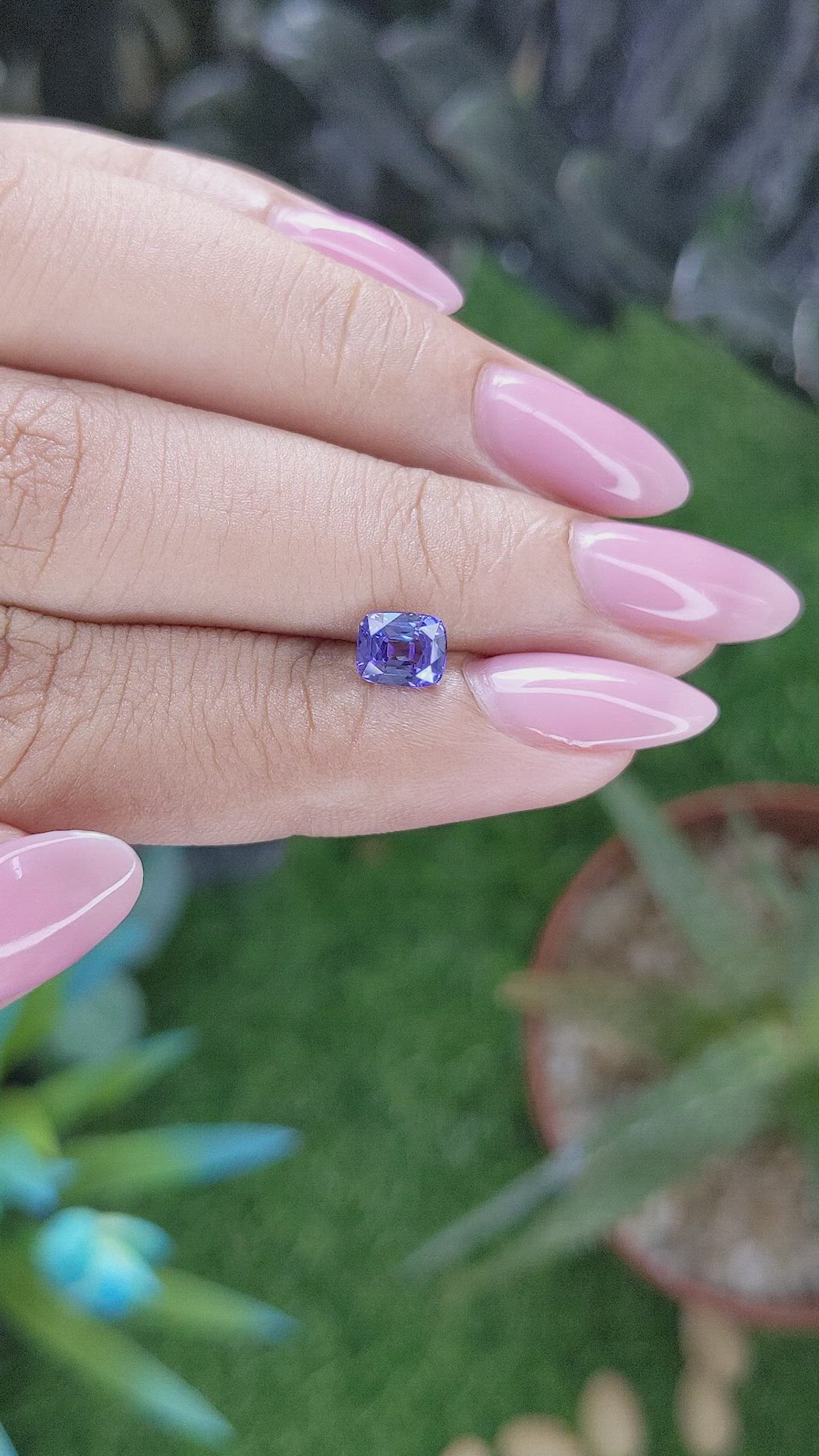 0.94 Ct. Purplish Blue Sapphire from Tanzania Size Video