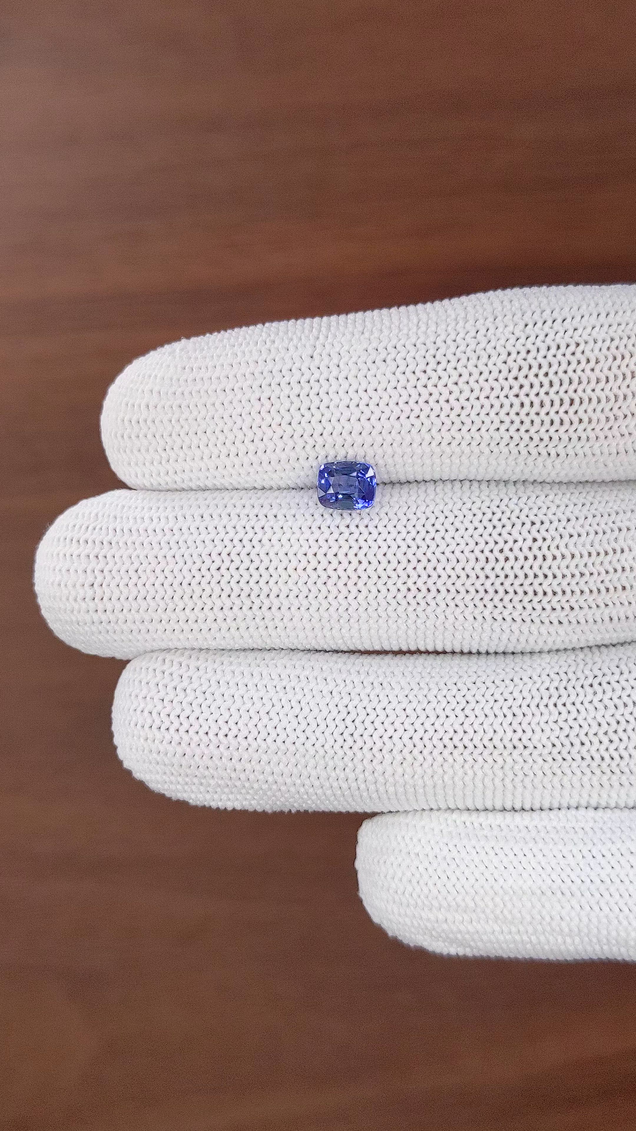 0.94 Ct. Purplish Blue Sapphire from Tanzania Size Video