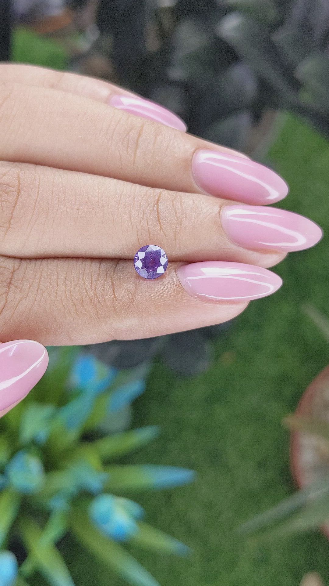 0.96 Ct. Purple Sapphire from Tanzania Size Video