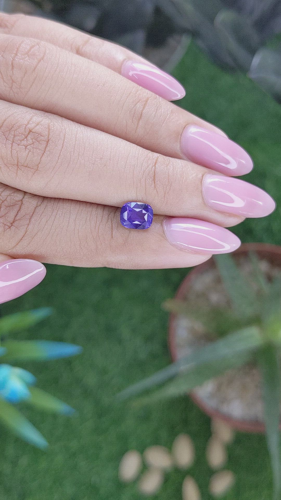 1.34 Ct. Bluish Purple Sapphire from Tanzania Size Video