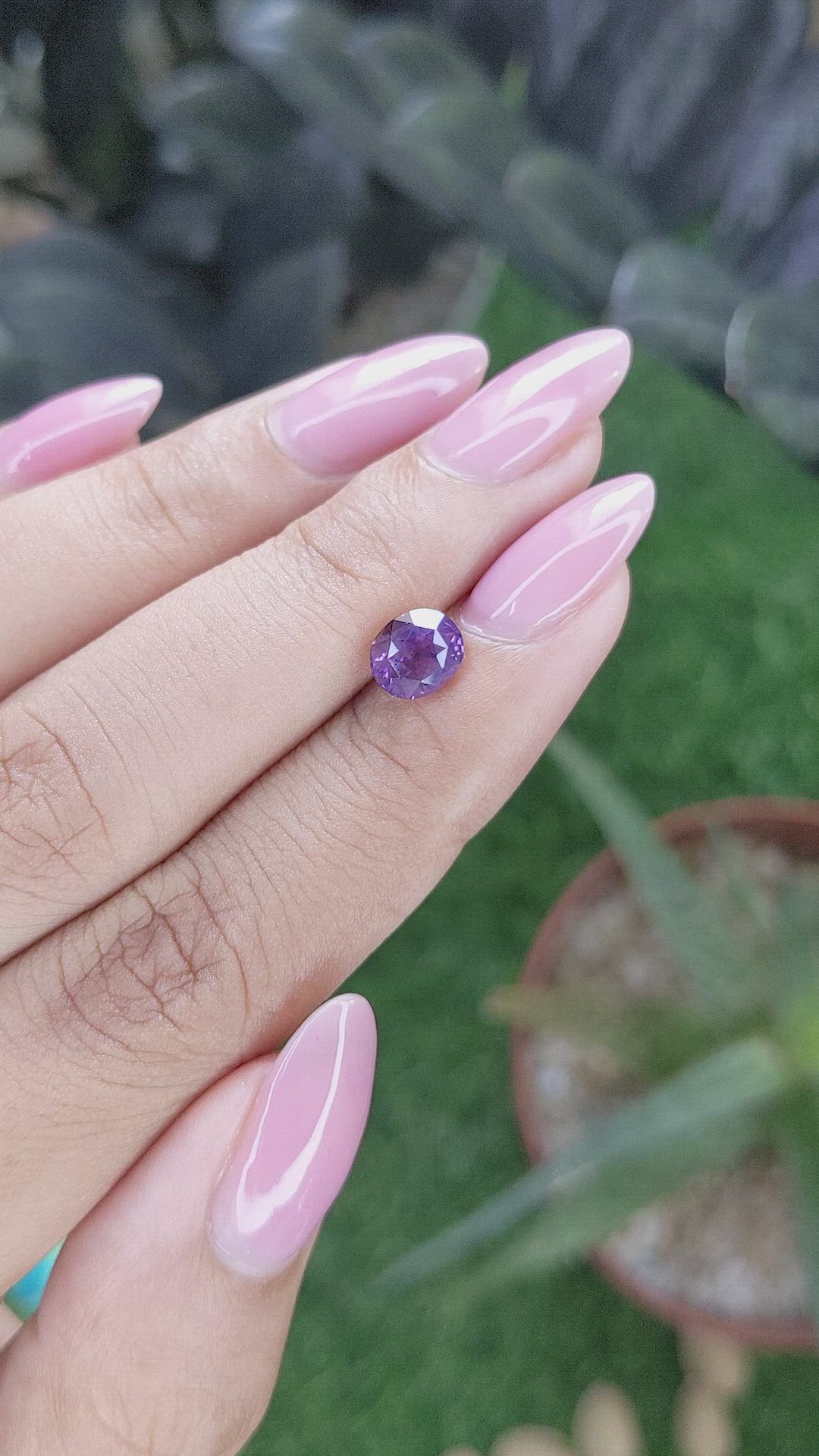 1.47 Ct. Pinkish Purple Sapphire from Tanzania Size Video