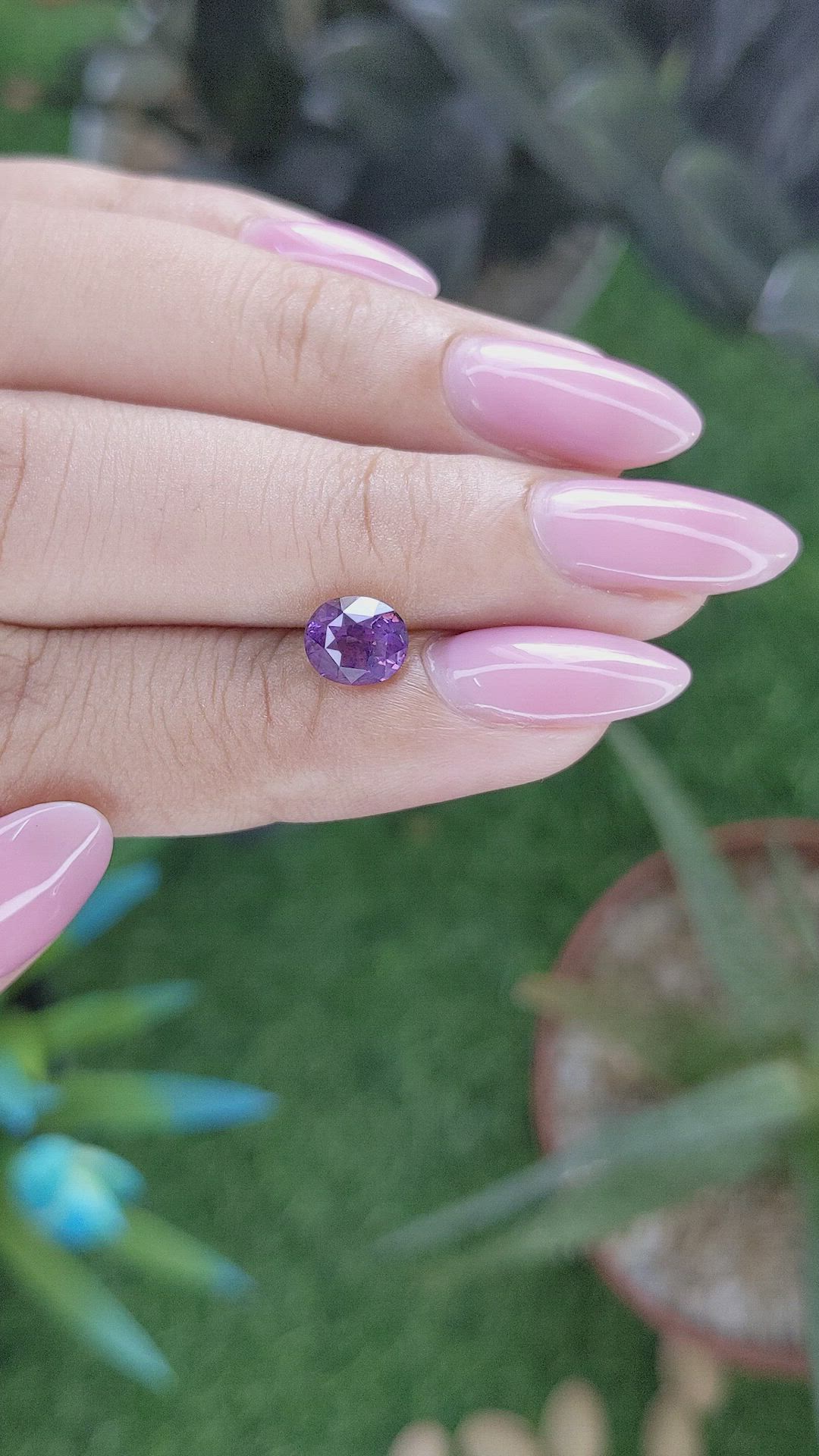 1.47 Ct. Pinkish Purple Sapphire from Tanzania Size Video
