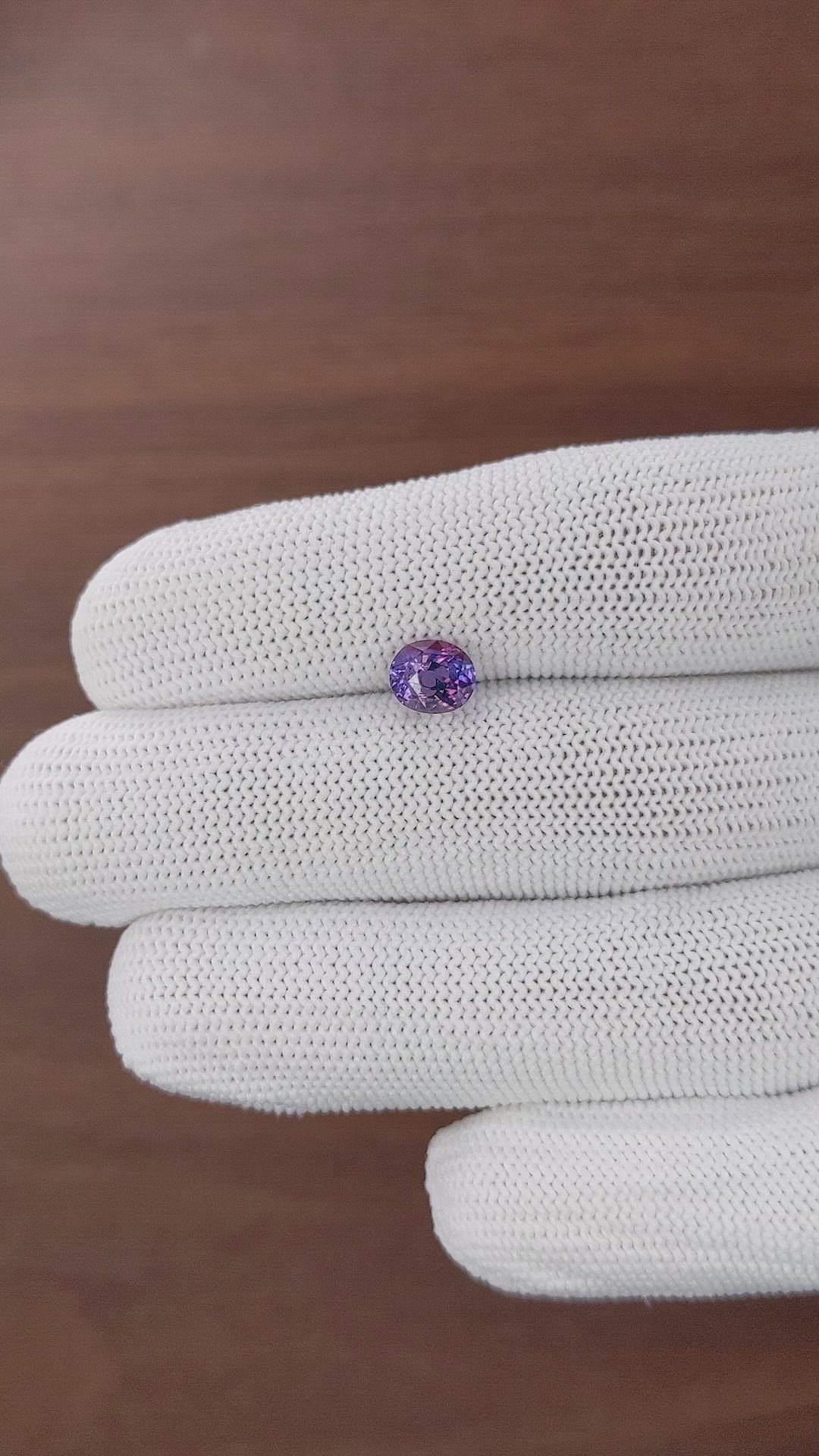 1.47 Ct. Pinkish Purple Sapphire from Tanzania Size Video