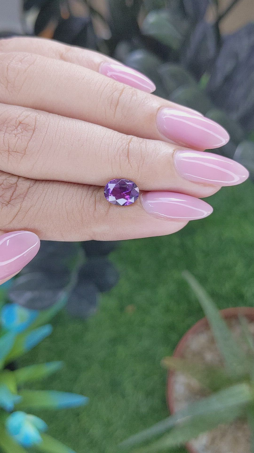 1.53 Ct. Pinkish Purple Sapphire from Tanzania Size Video