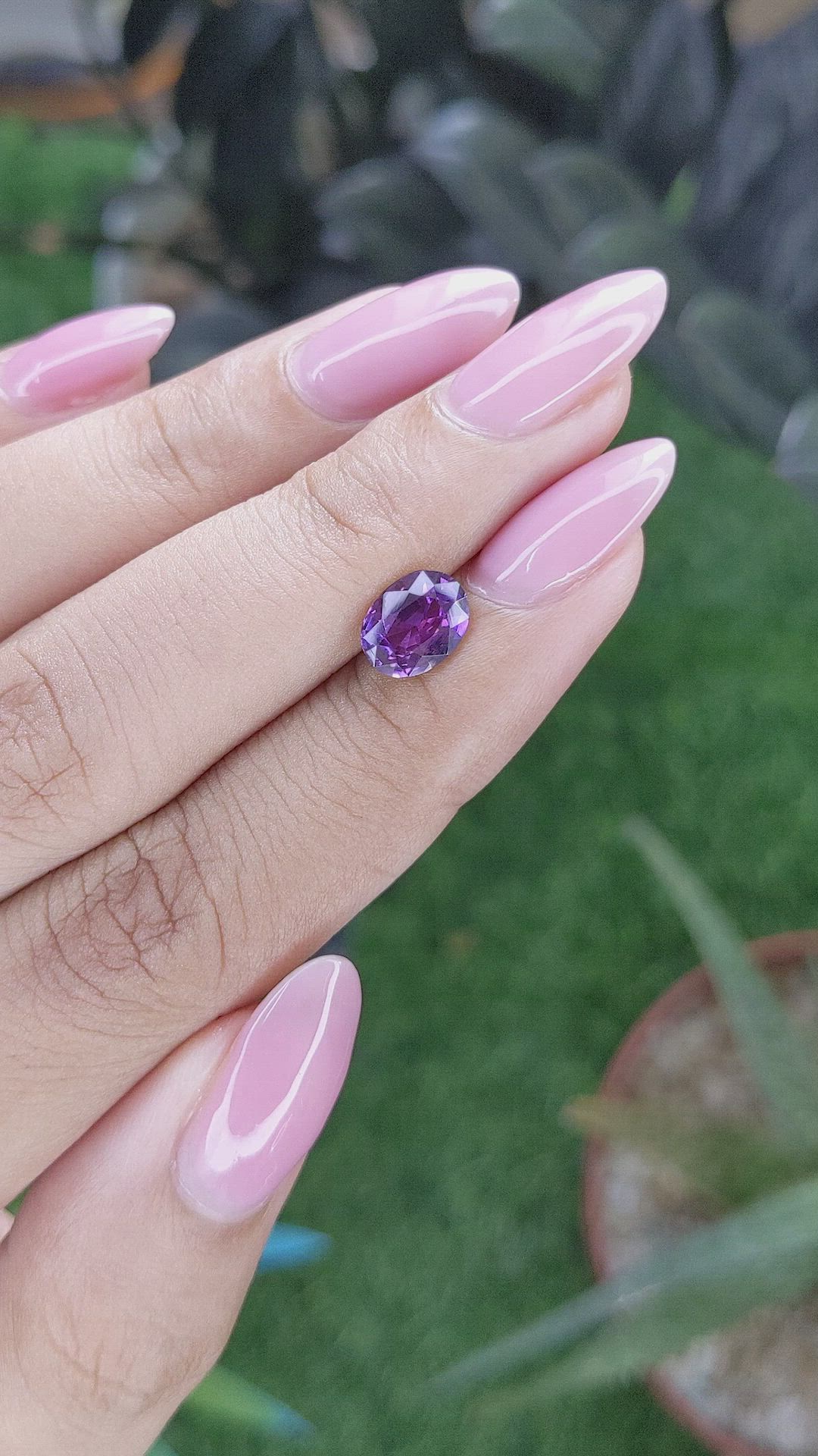 1.53 Ct. Pinkish Purple Sapphire from Tanzania Size Video