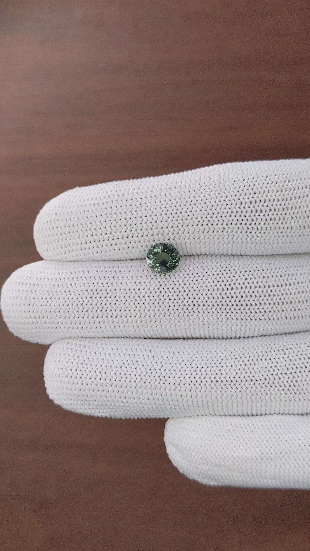 1.61 Ct. Bluish Green Sapphire from Tanzania Size Video