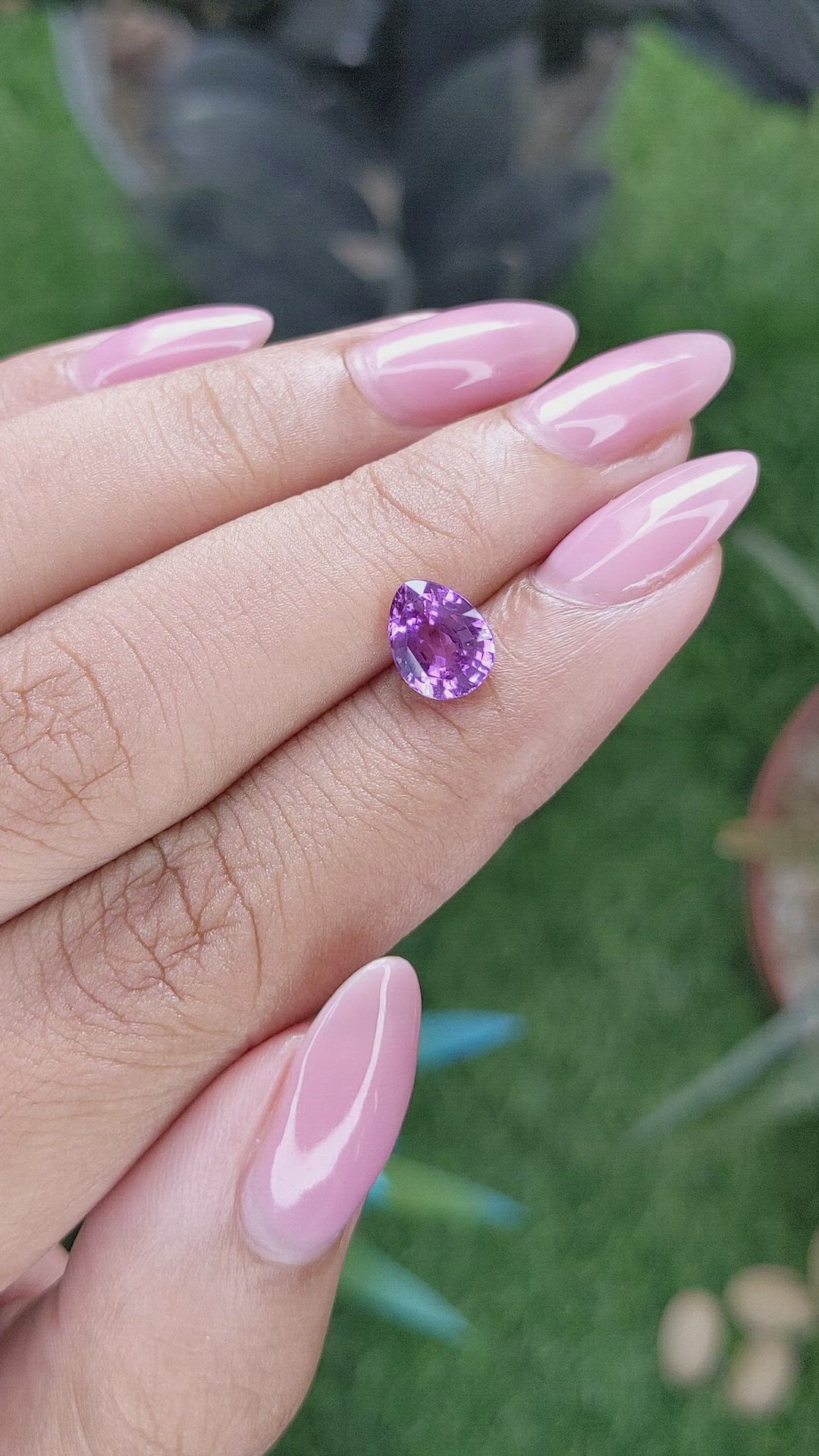 1.75 Ct. Pinkish Purple Sapphire from Tanzania Size Video