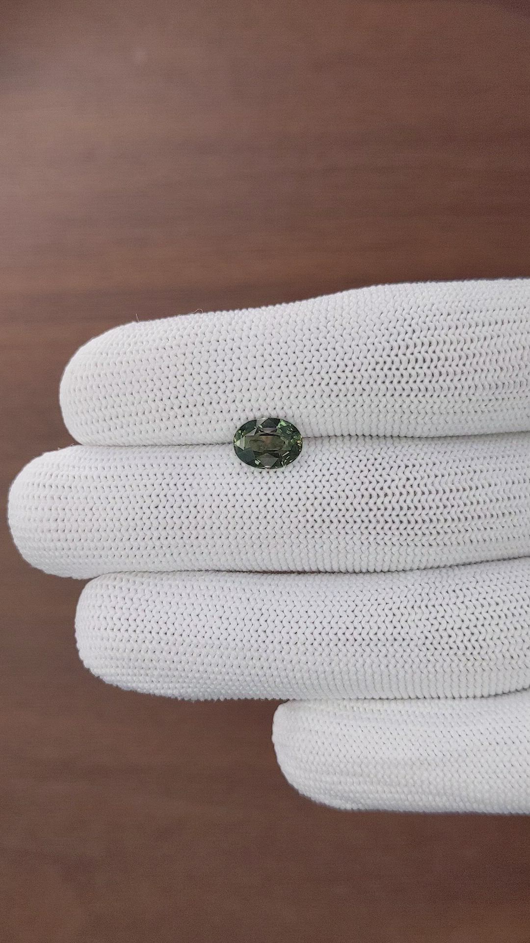 2.13 Ct. Green Sapphire from Tanzania Size Video