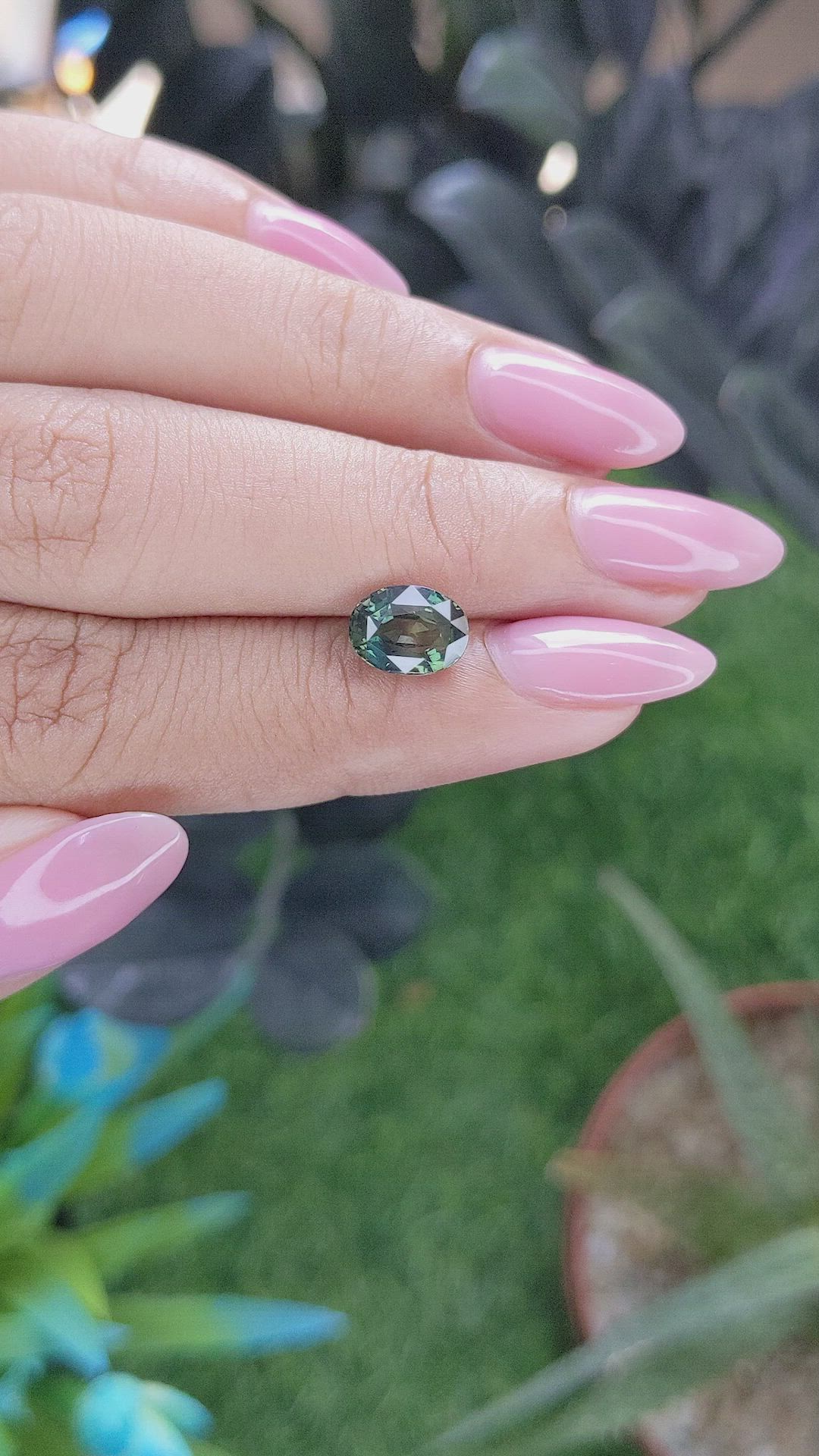 2.13 Ct. Green Sapphire from Tanzania Size Video