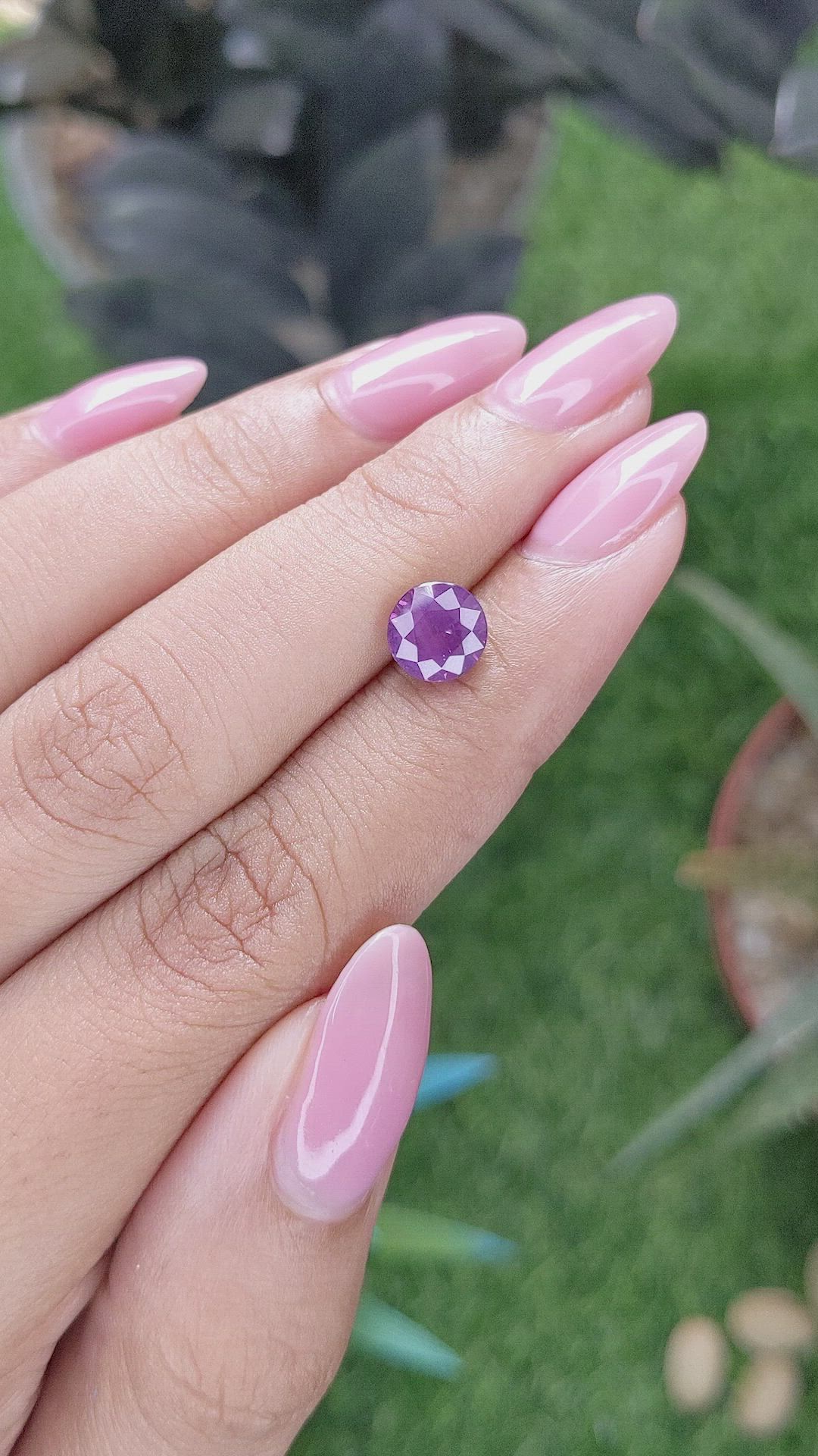 2.14 Ct. Pinkish Purple Sapphire from Tanzania Size Video