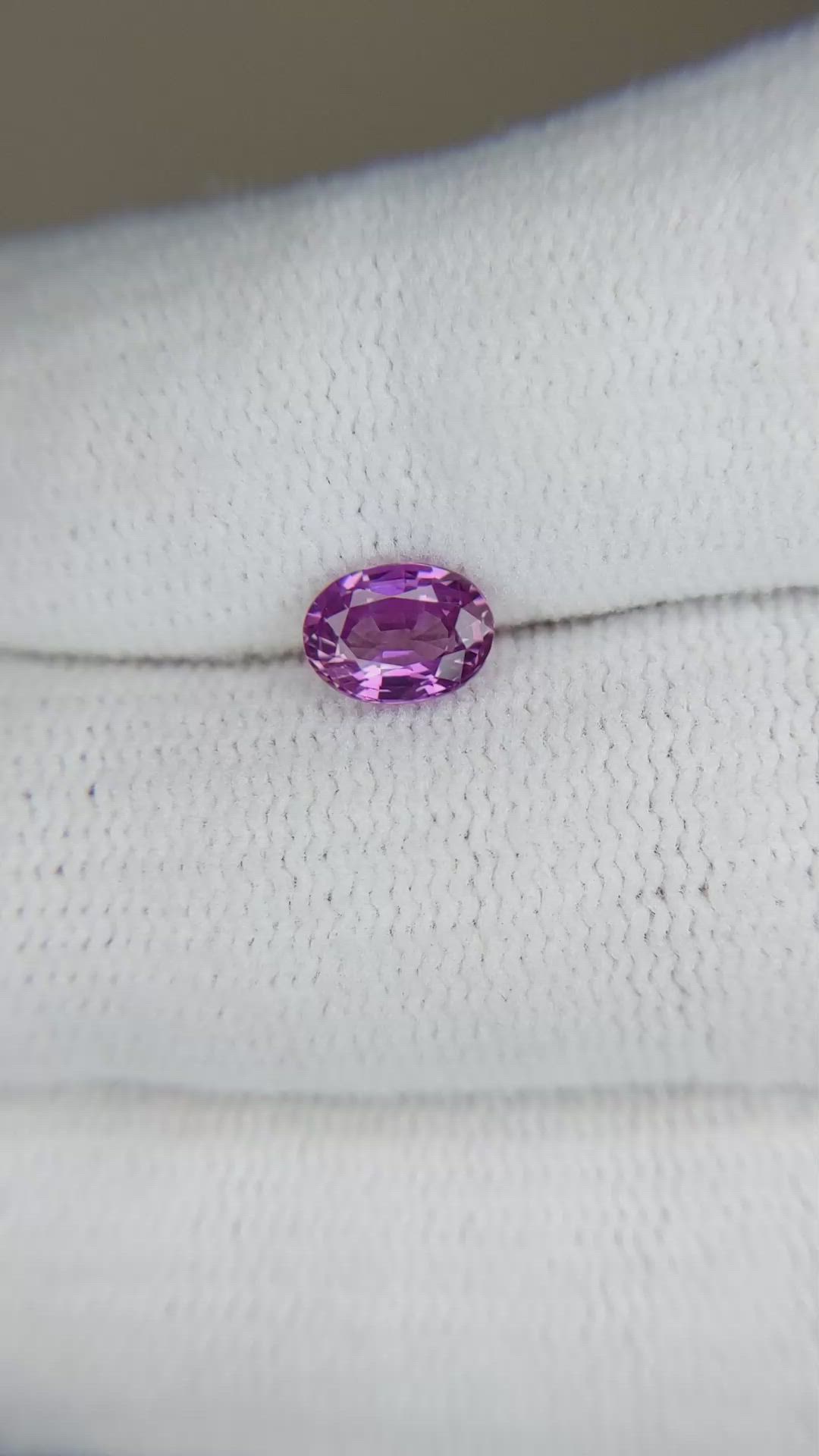 0.99 Ct. Pinkish Purple Sapphire from Ceylon (Sri Lanka) Size Video