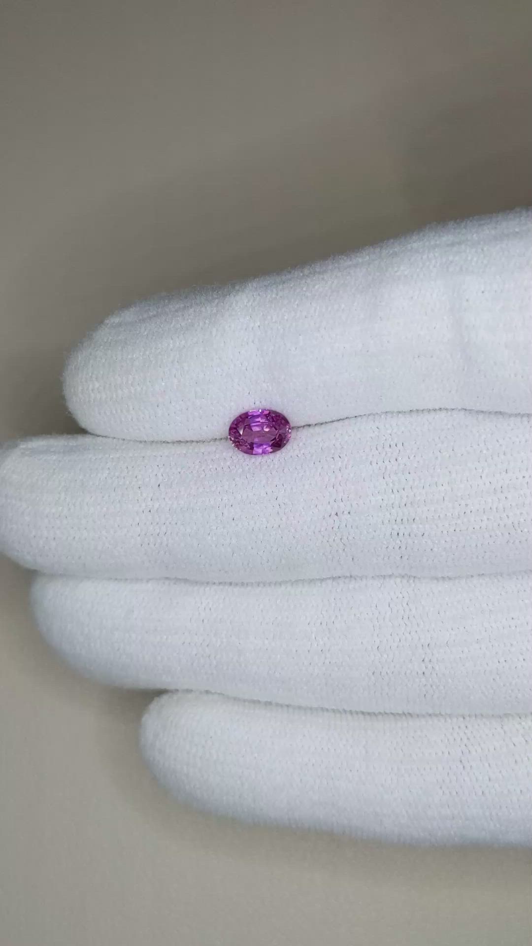 0.99 Ct. Pinkish Purple Sapphire from Ceylon (Sri Lanka) Size Video