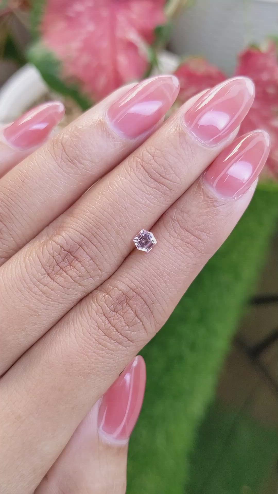 0.45 Ct. Purplish Pink Sapphire from Ceylon (Sri Lanka) Size Video