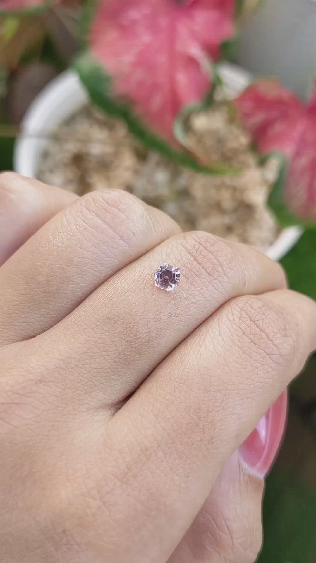 0.45 Ct. Purplish Pink Sapphire from Ceylon (Sri Lanka) Size Video