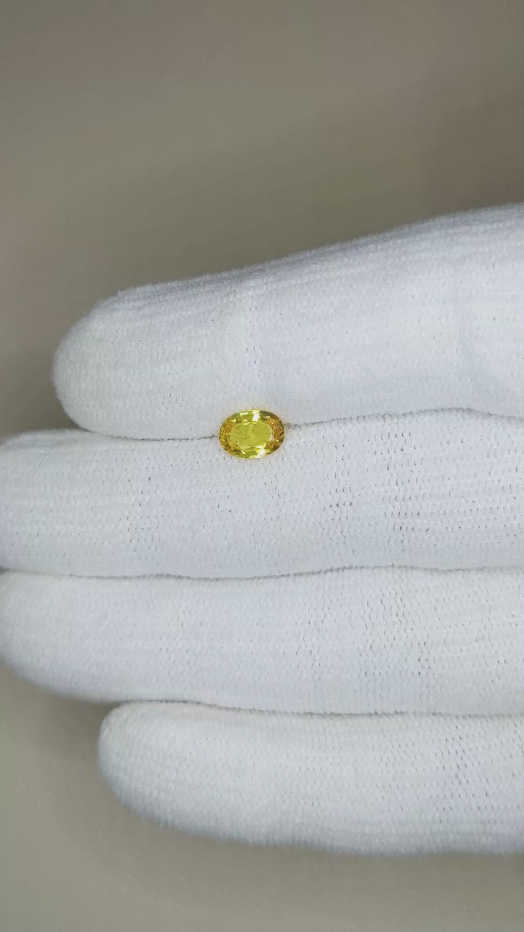 0.85 Ct. Yellow Sapphire from Thailand Size Video