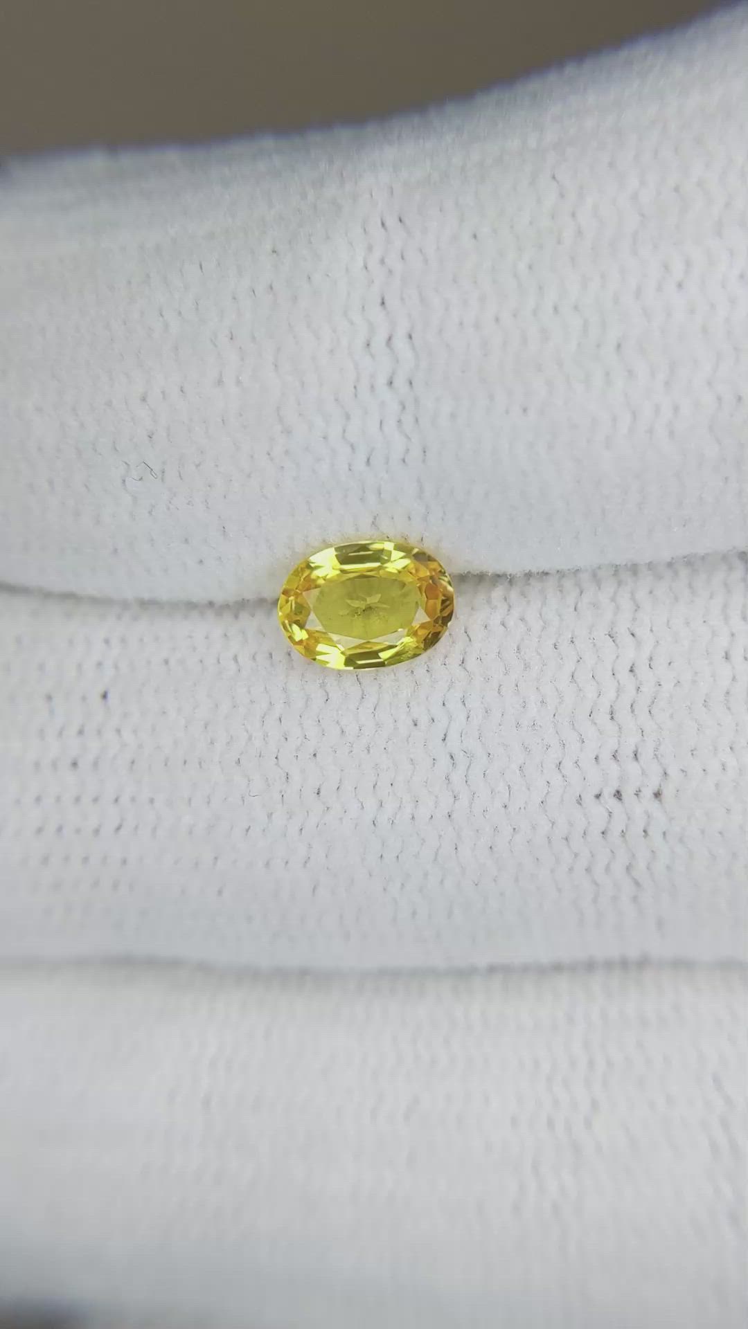 0.85 Ct. Yellow Sapphire from Thailand Size Video