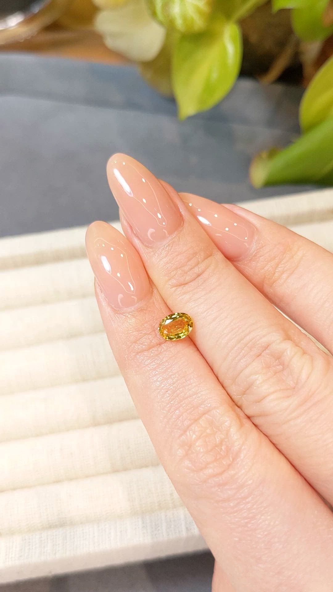 0.85 Ct. Yellow Sapphire from Thailand Size Video