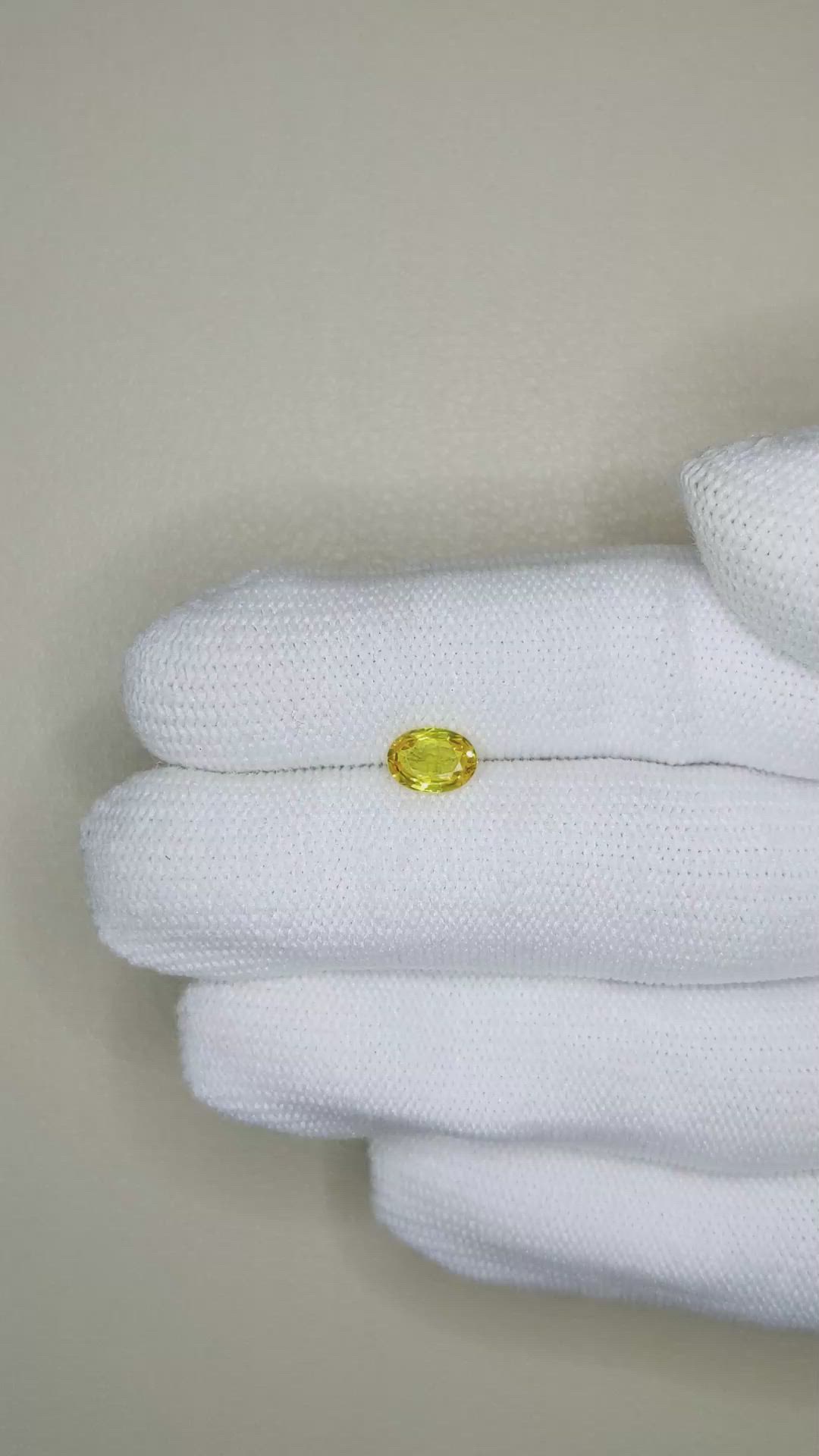 0.86 Ct. Yellow Sapphire from Thailand Size Video