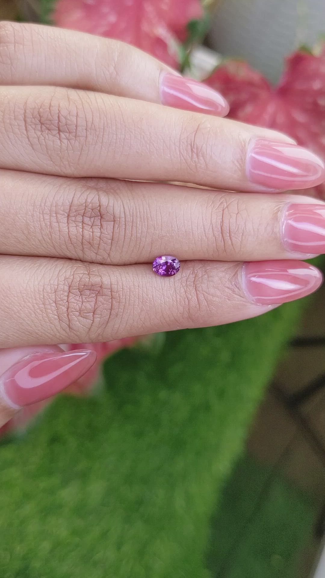 0.53 Ct. Pinkish Purple Sapphire from Ceylon (Sri Lanka) Size Video