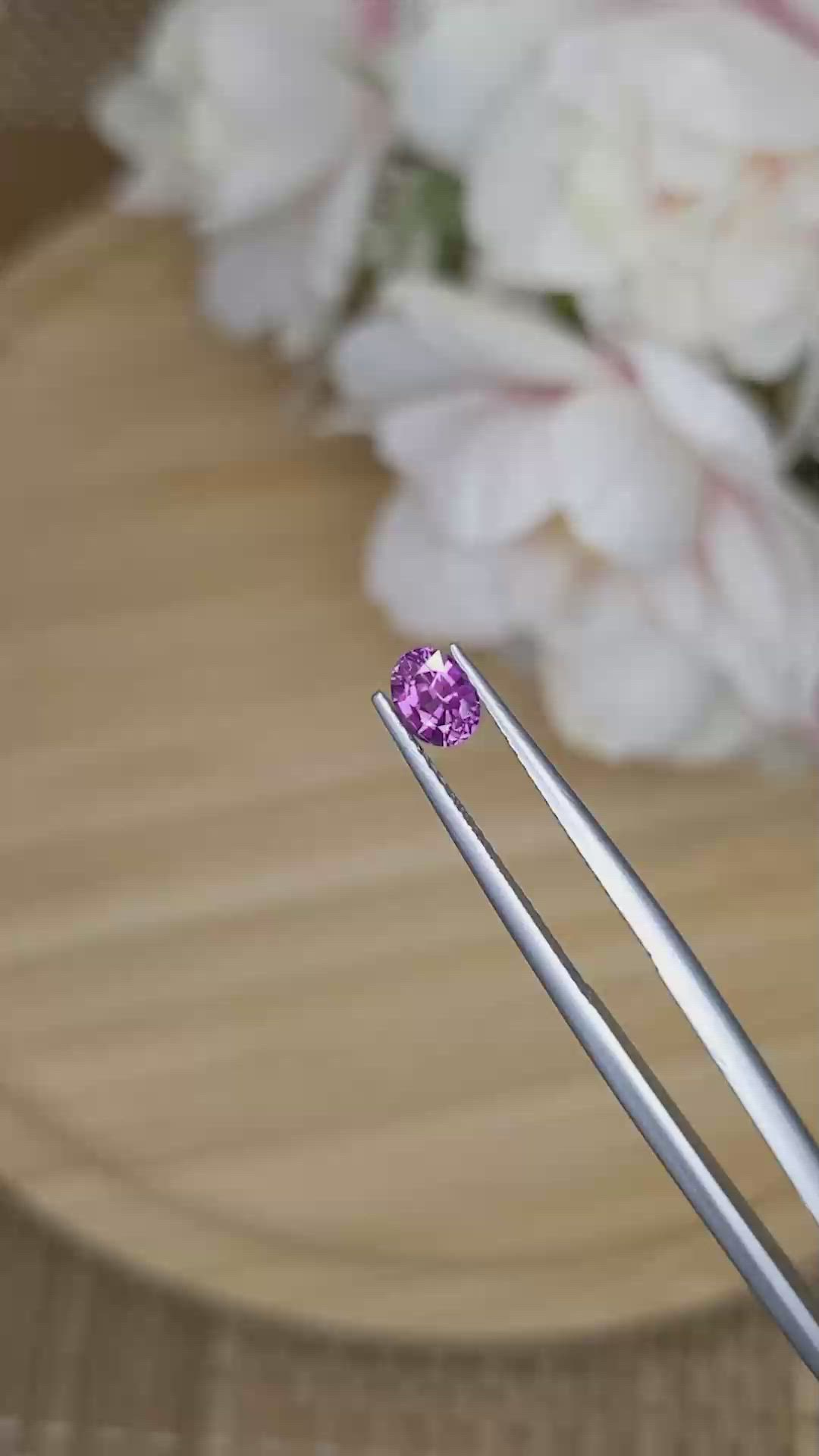 0.53 Ct. Pinkish Purple Sapphire from Ceylon (Sri Lanka) Size Video