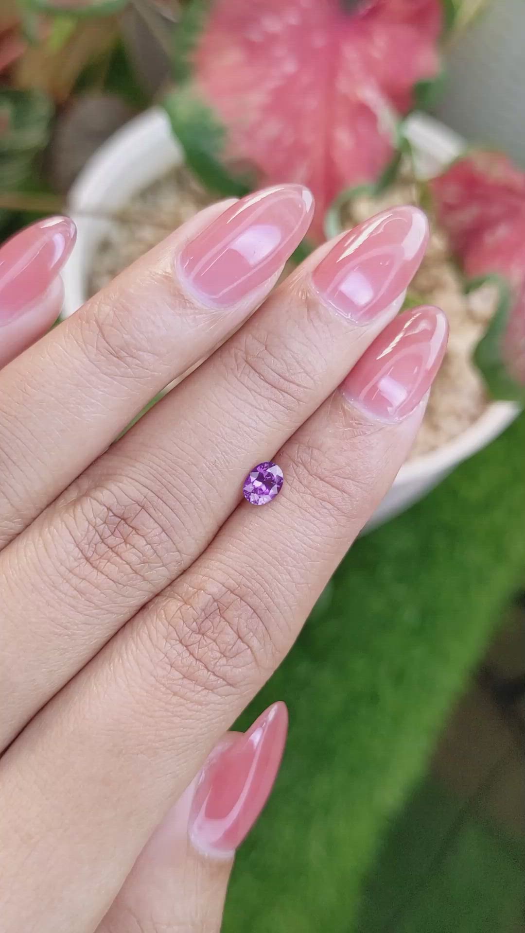 0.53 Ct. Pinkish Purple Sapphire from Ceylon (Sri Lanka) Size Video