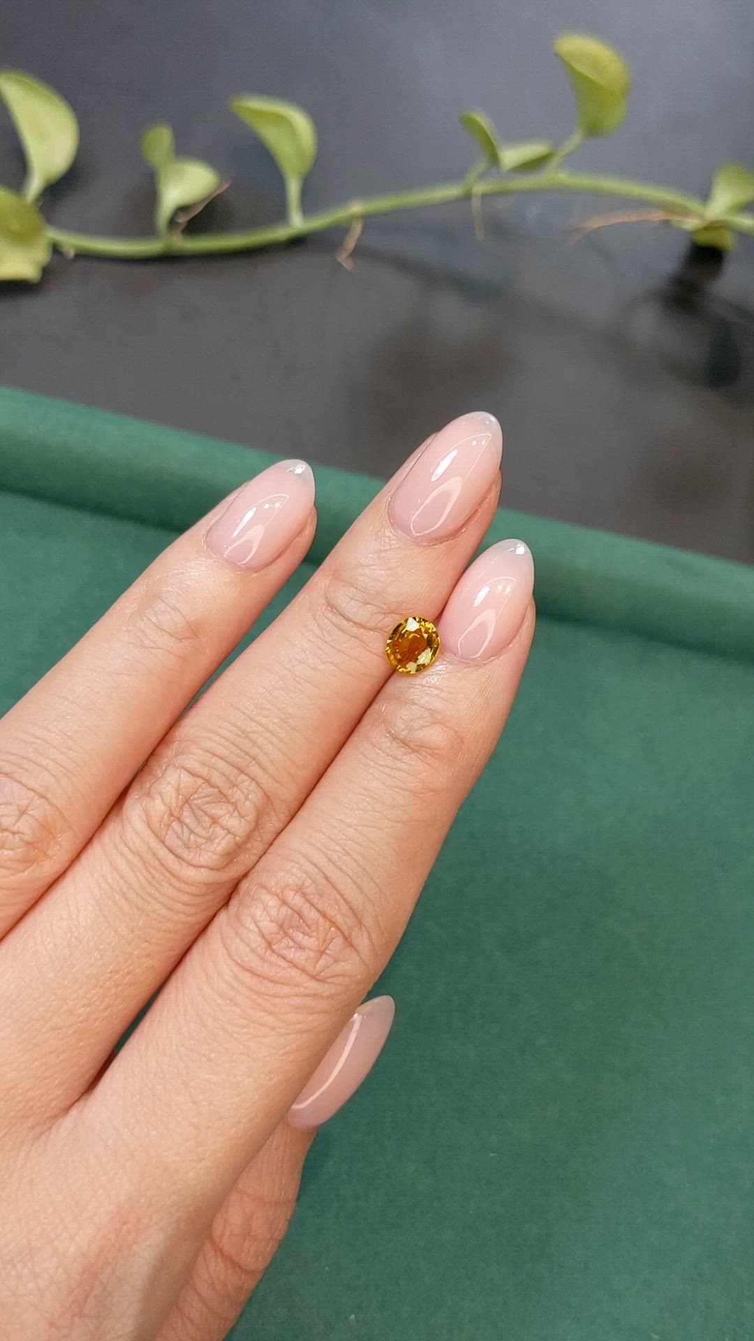 0.85 Ct. Yellow Sapphire from Thailand Size Video