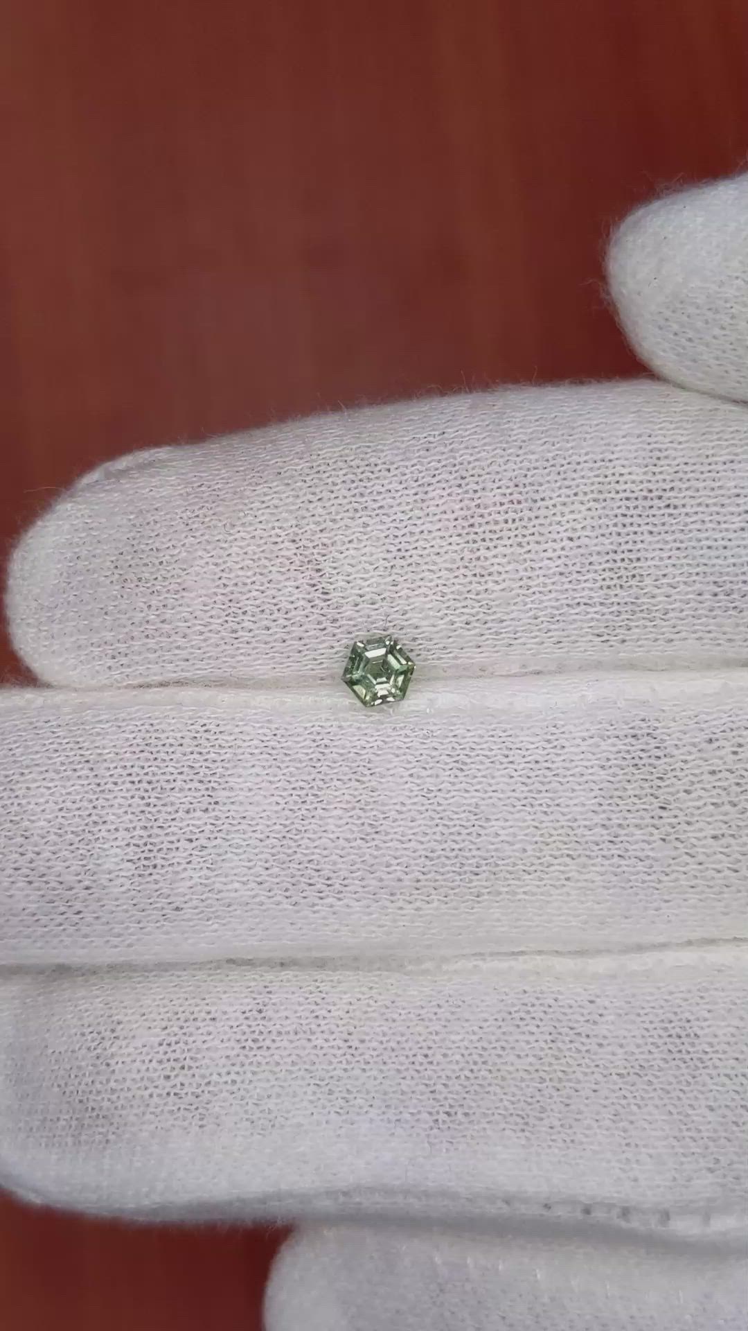 0.29 Ct. Green Sapphire from Ceylon (Sri Lanka) Size Video
