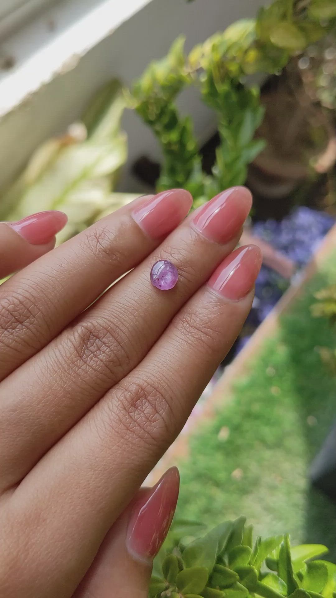 1.57 Ct. Pinkish Purple Star Sapphire from Ceylon (Sri Lanka) Size Video
