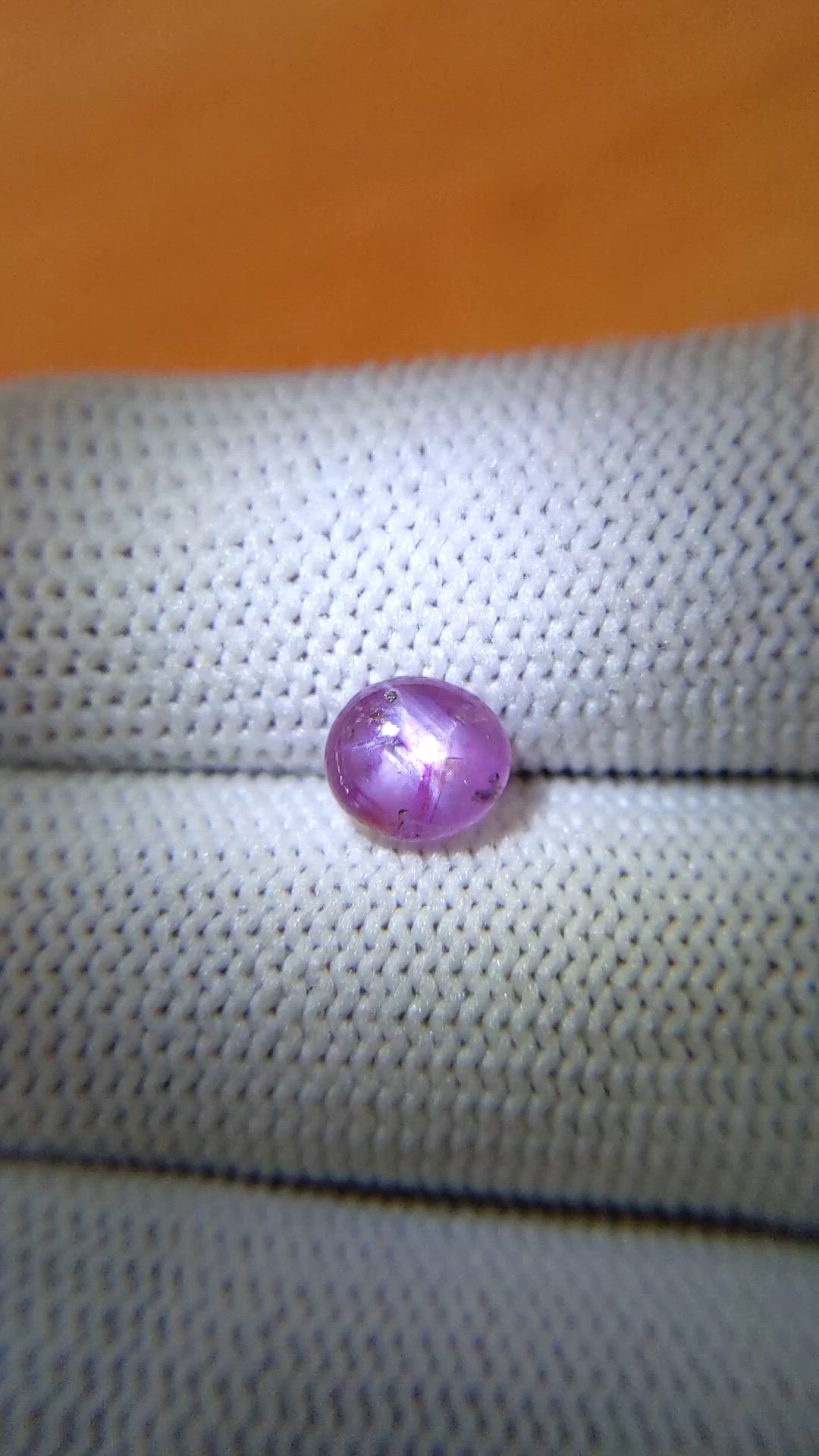 1.57 Ct. Pinkish Purple Star Sapphire from Ceylon (Sri Lanka) Size Video