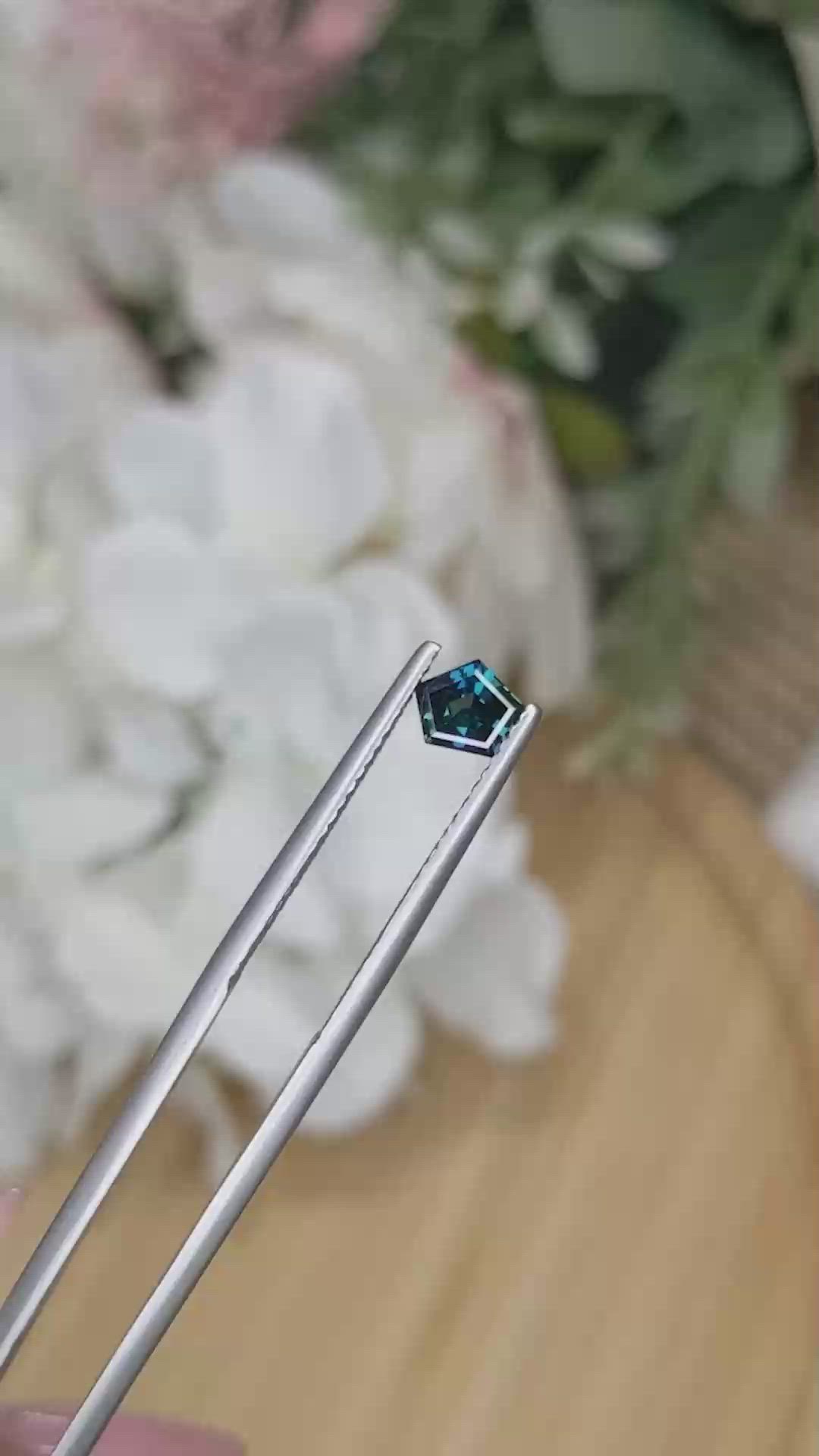 0.50 Ct. Greenish Blue Sapphire from Ceylon (Sri Lanka) Size Video