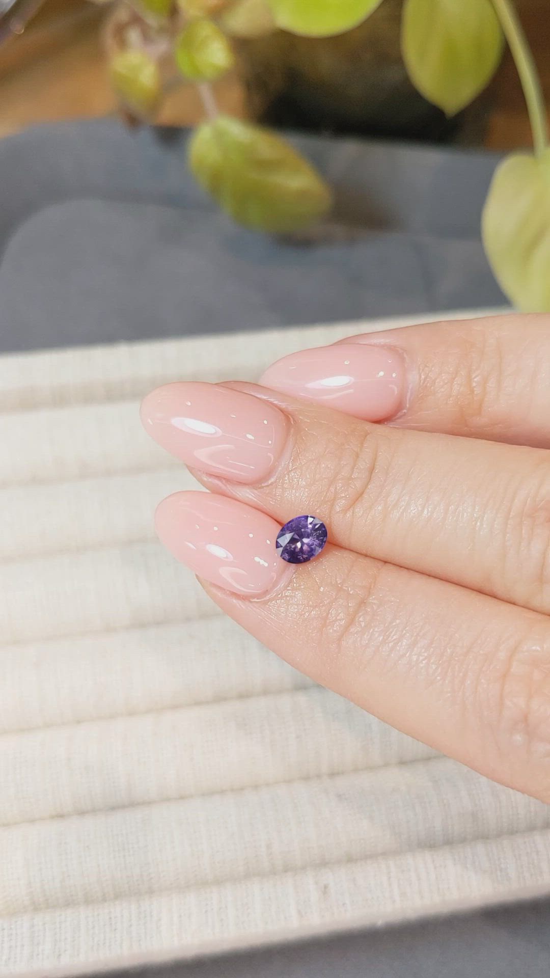 0.63 Ct. Purple Sapphire from Ceylon (Sri Lanka) Size Video