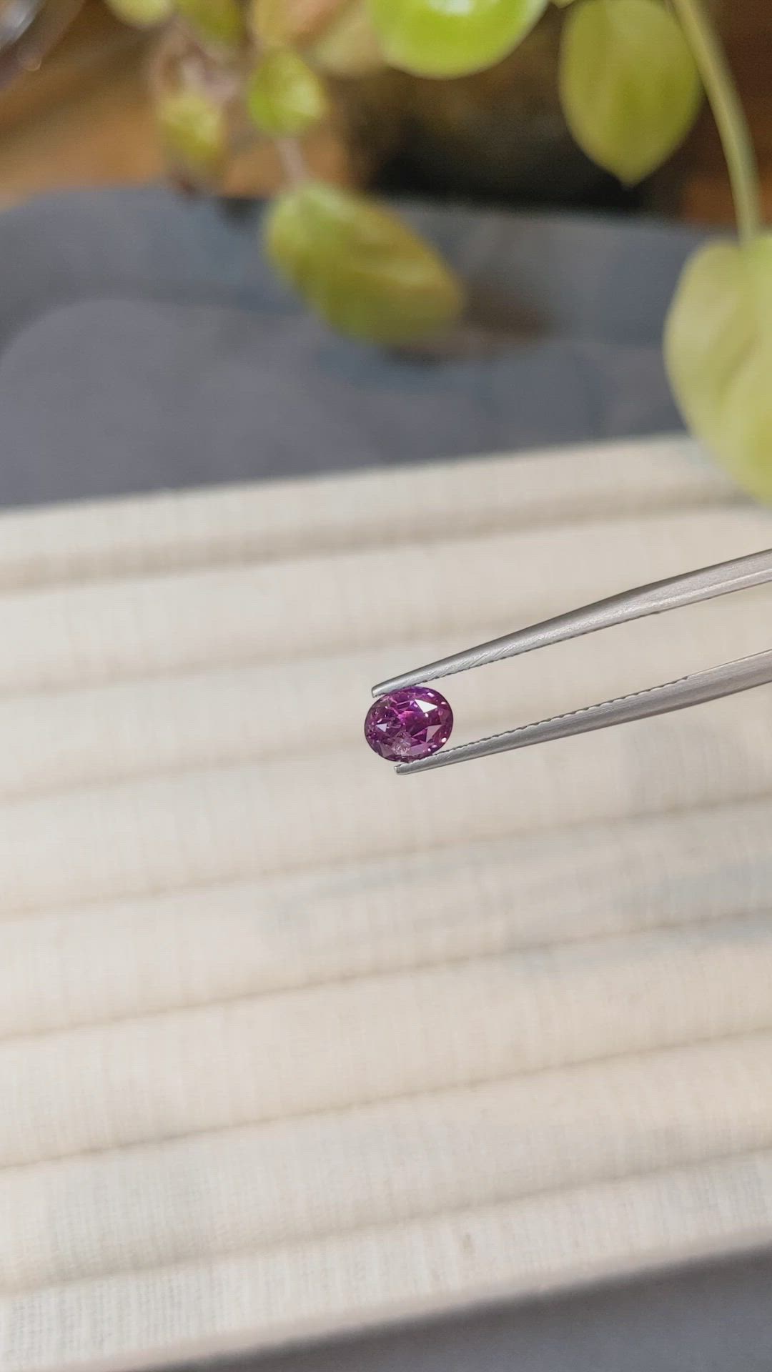 1.38 Ct. Pinkish Purple Sapphire from Ceylon (Sri Lanka) Size Video