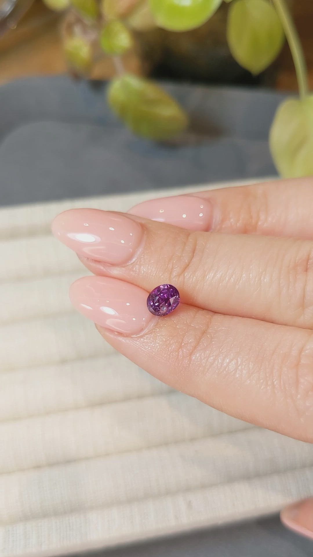1.38 Ct. Pinkish Purple Sapphire from Ceylon (Sri Lanka) Size Video