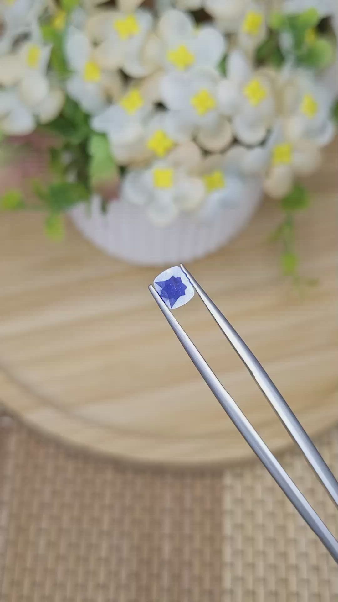 0.68 Ct. Blue Sapphire from Ceylon (Sri Lanka) Size Video