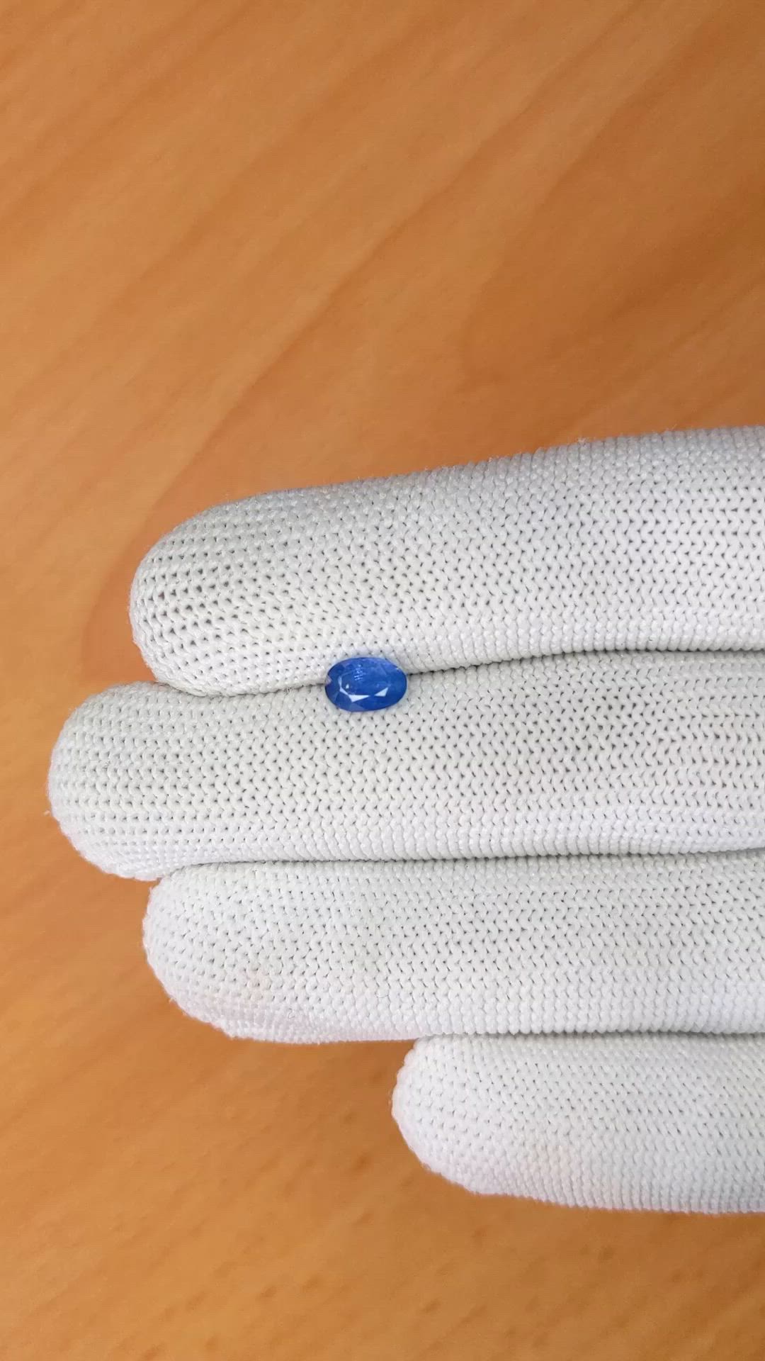 0.79 Ct. Blue Sapphire from Ceylon (Sri Lanka) Size Video