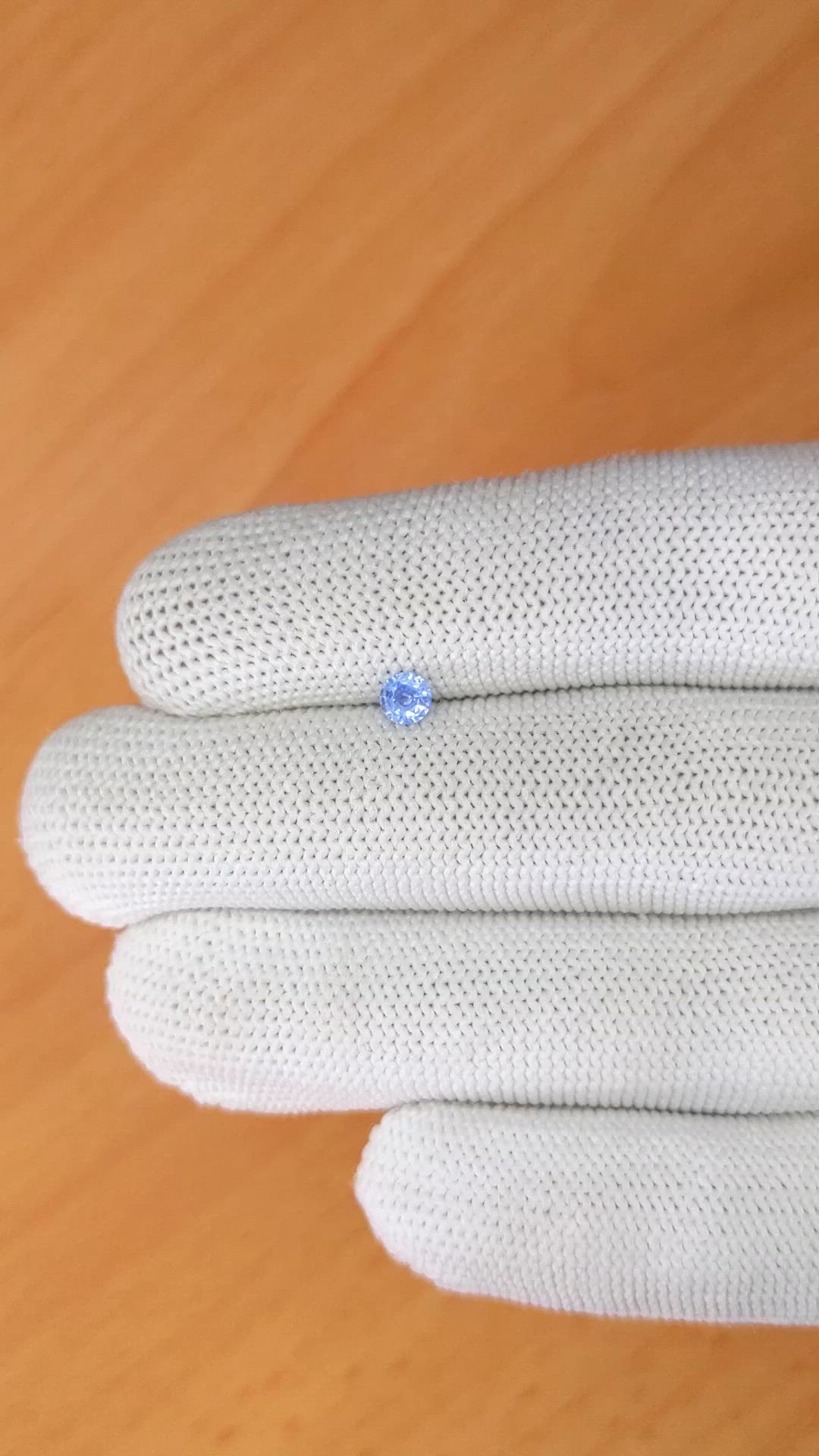 0.25 Ct. Blue Sapphire from Ceylon (Sri Lanka) Size Video