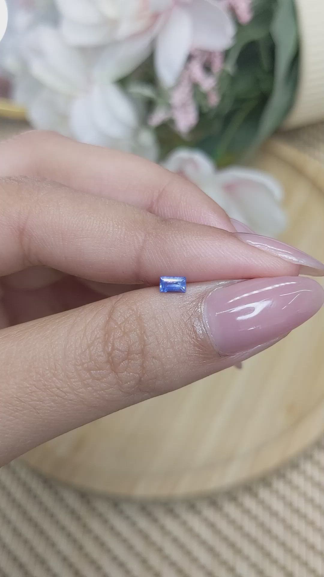 0.22 Ct. Blue Sapphire from Ceylon (Sri Lanka) Size Video