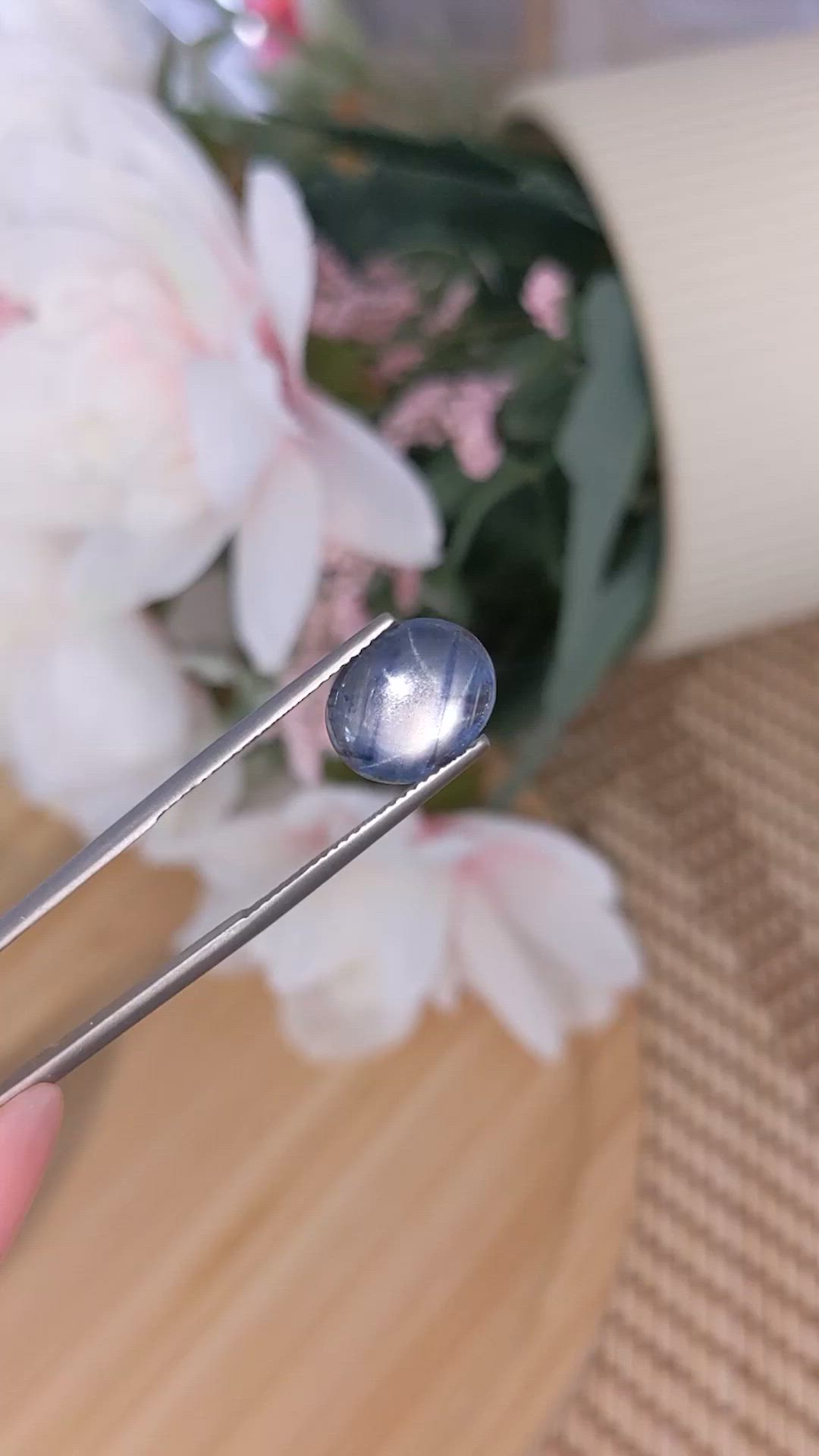 3.65 Ct. Greyish Blue Star Sapphire from Ceylon (Sri Lanka) Size Video
