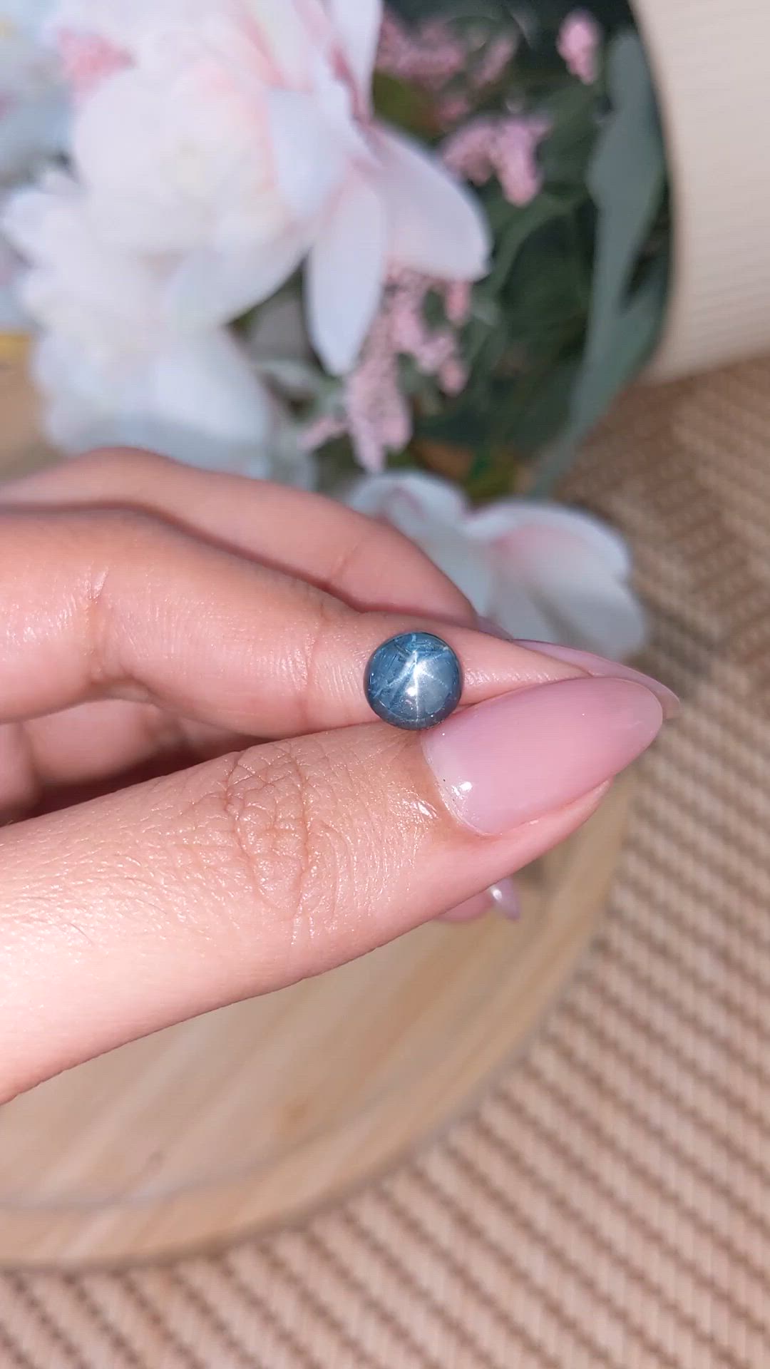 2.67 Ct. Greenish Blue Star Sapphire from Ceylon (Sri Lanka) Size Video