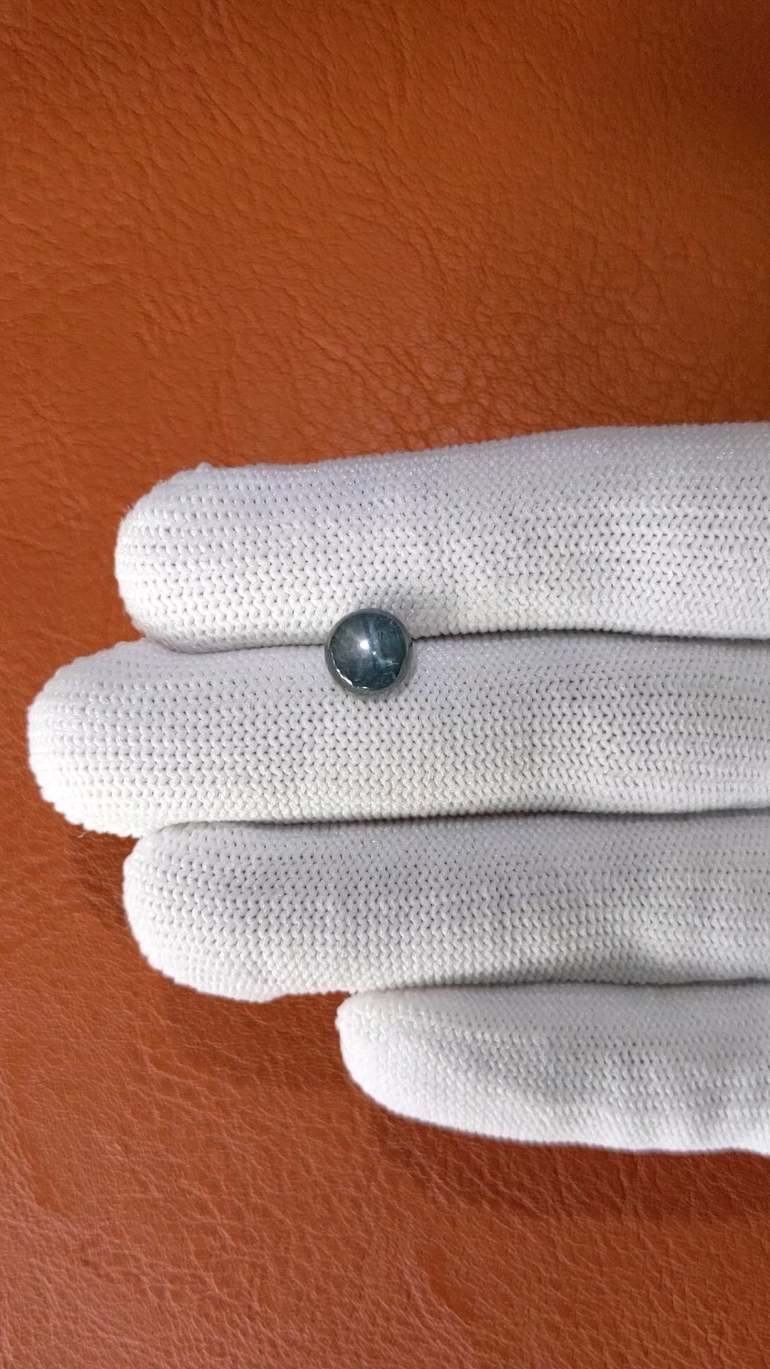 2.67 Ct. Greenish Blue Star Sapphire from Ceylon (Sri Lanka) Size Video