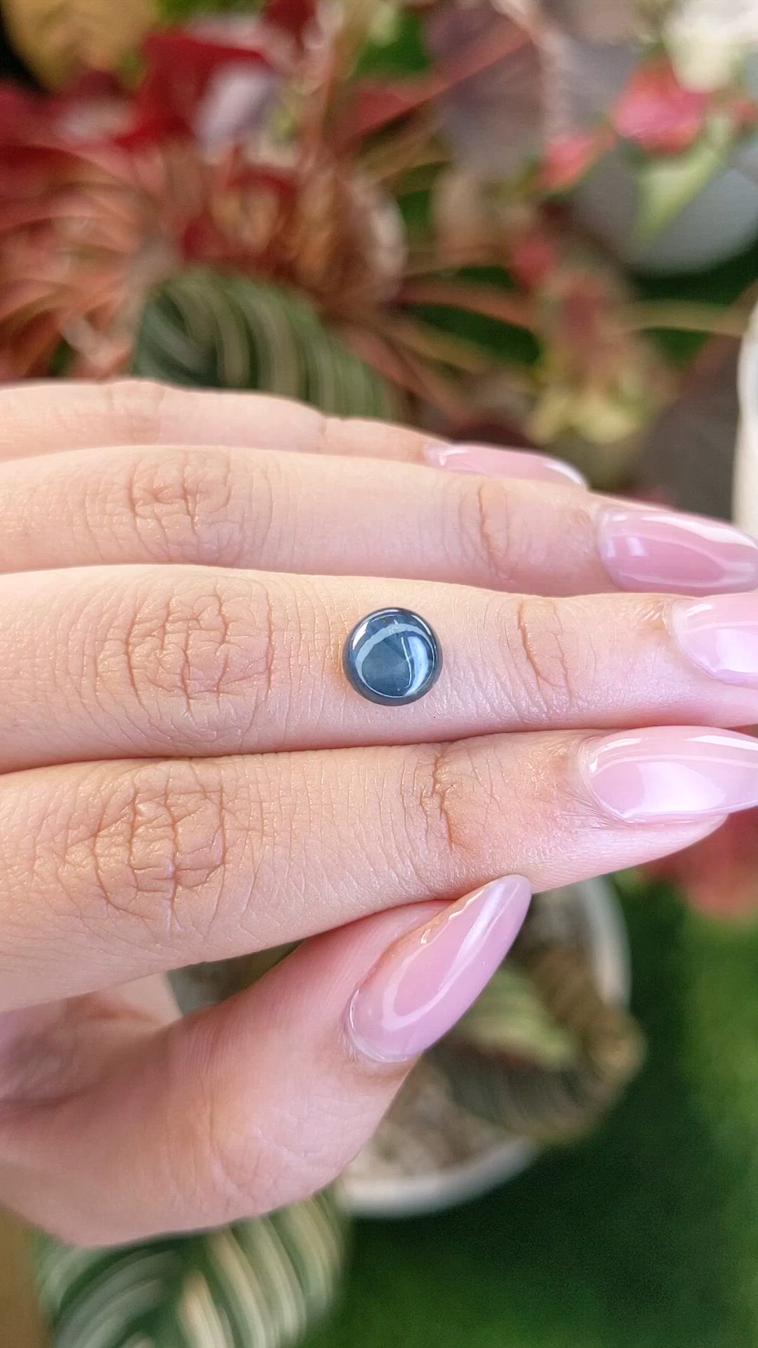2.67 Ct. Greenish Blue Star Sapphire from Ceylon (Sri Lanka) Size Video