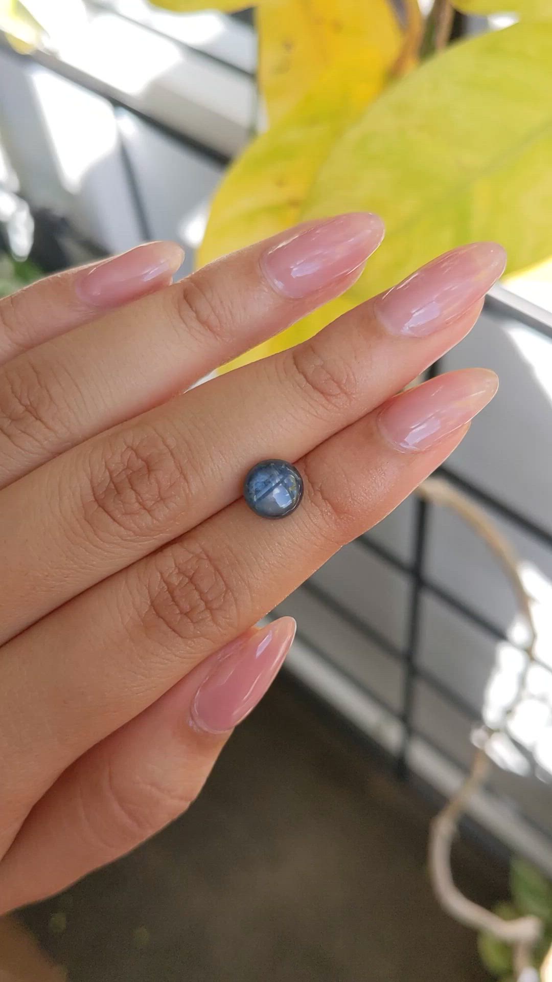 2.67 Ct. Greenish Blue Star Sapphire from Ceylon (Sri Lanka) Size Video