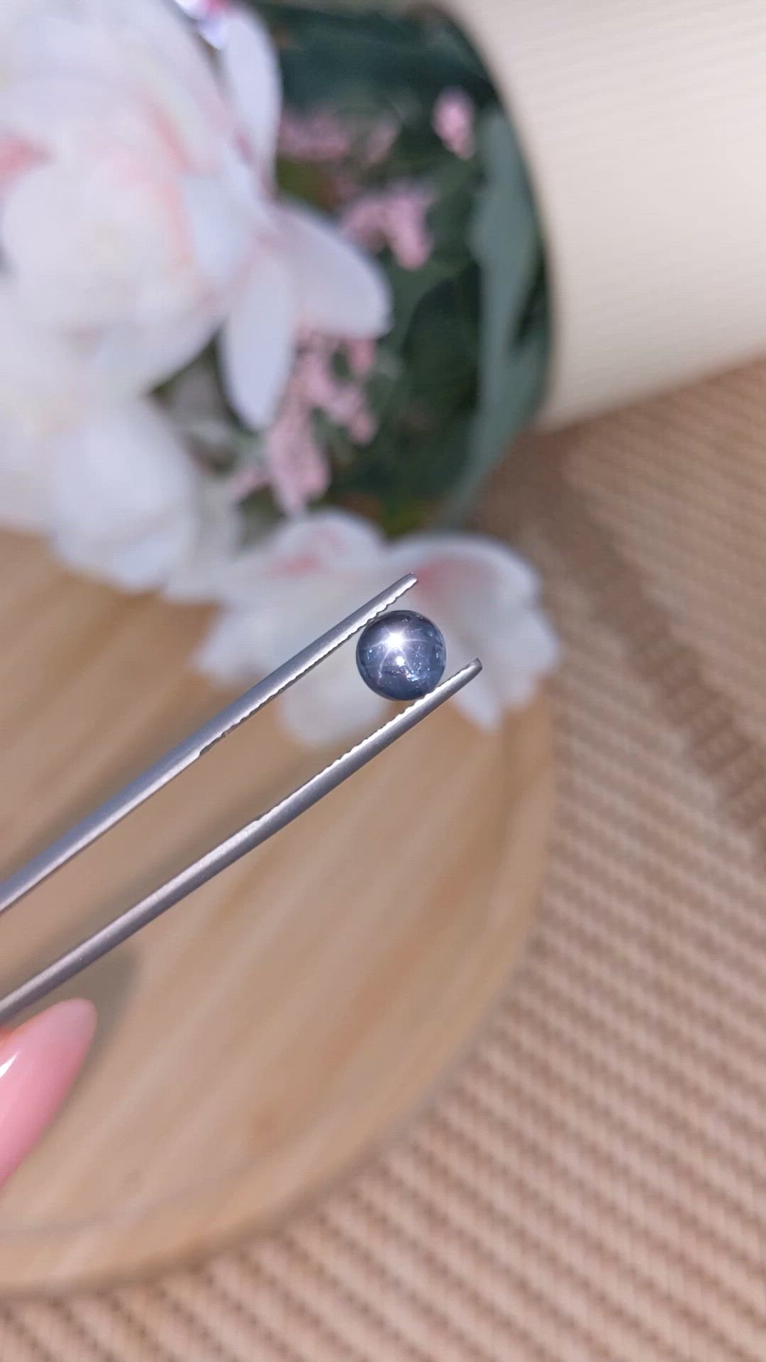 1.58 Ct. Greyish Blue Star Sapphire from Ceylon (Sri Lanka) Size Video