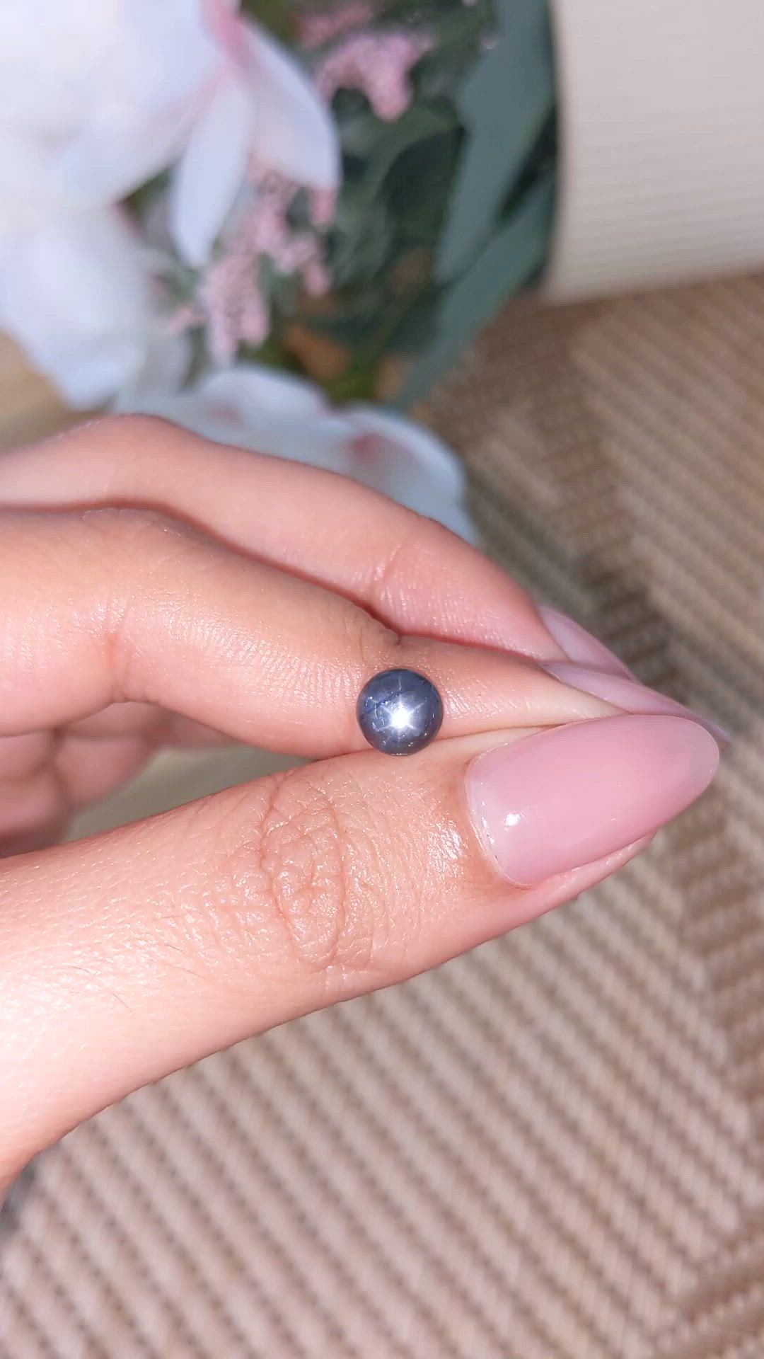 1.58 Ct. Greyish Blue Star Sapphire from Ceylon (Sri Lanka) Size Video